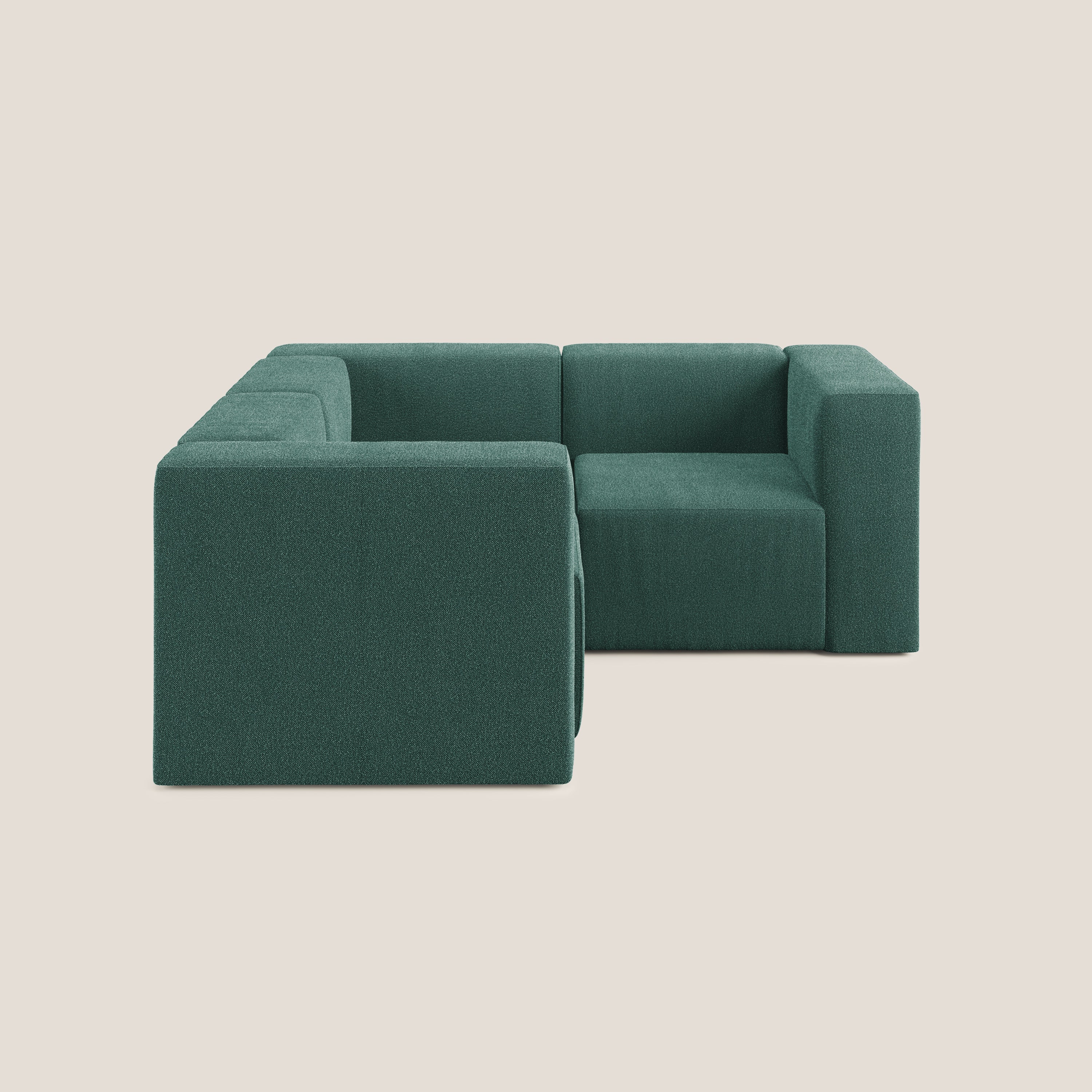 Nettuno canapé d'angle reversible modulable en bouclette douce T07 vert - Image 3