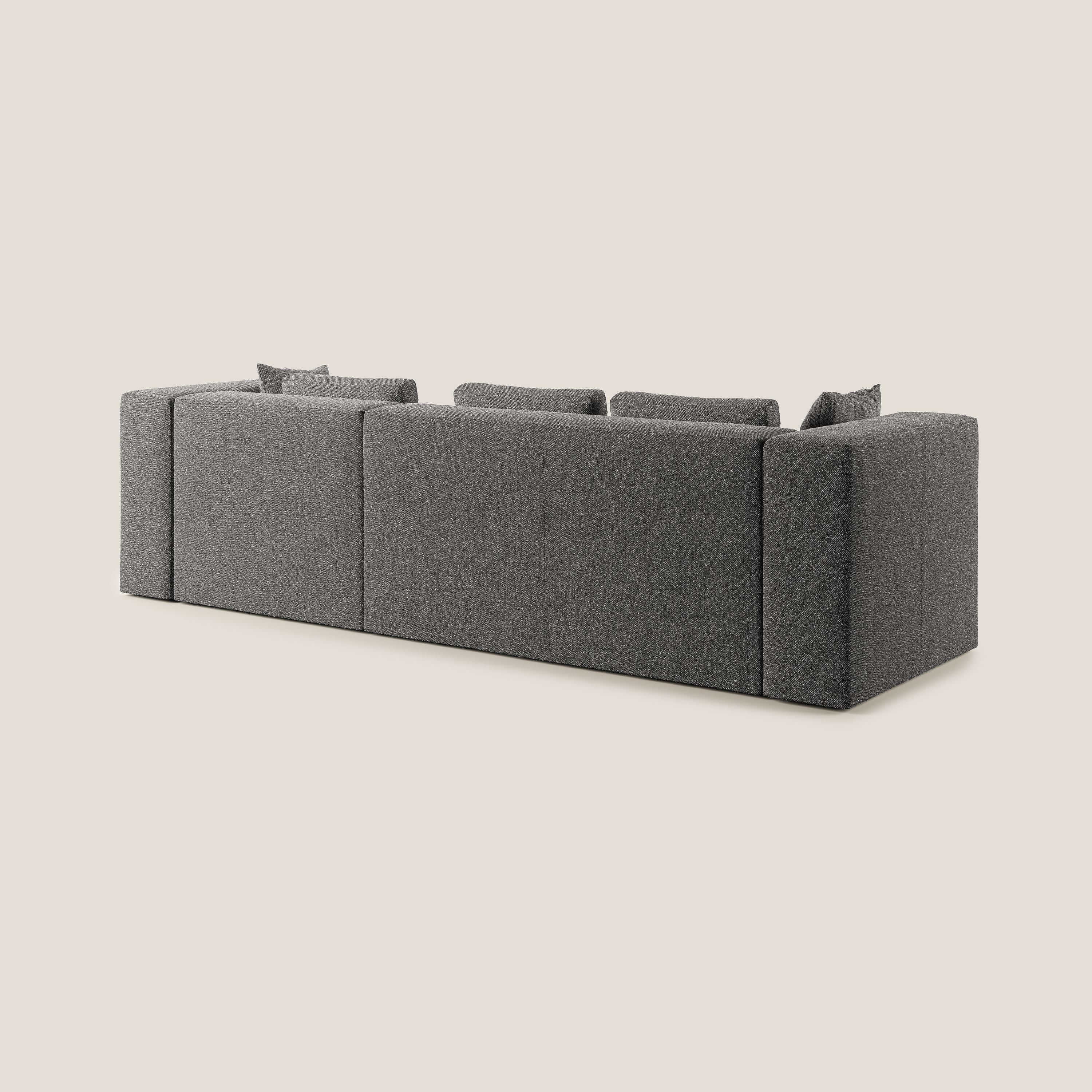 Nettuno canapé d'angle modulable en bouclette douce T07 anthracite - Image 5