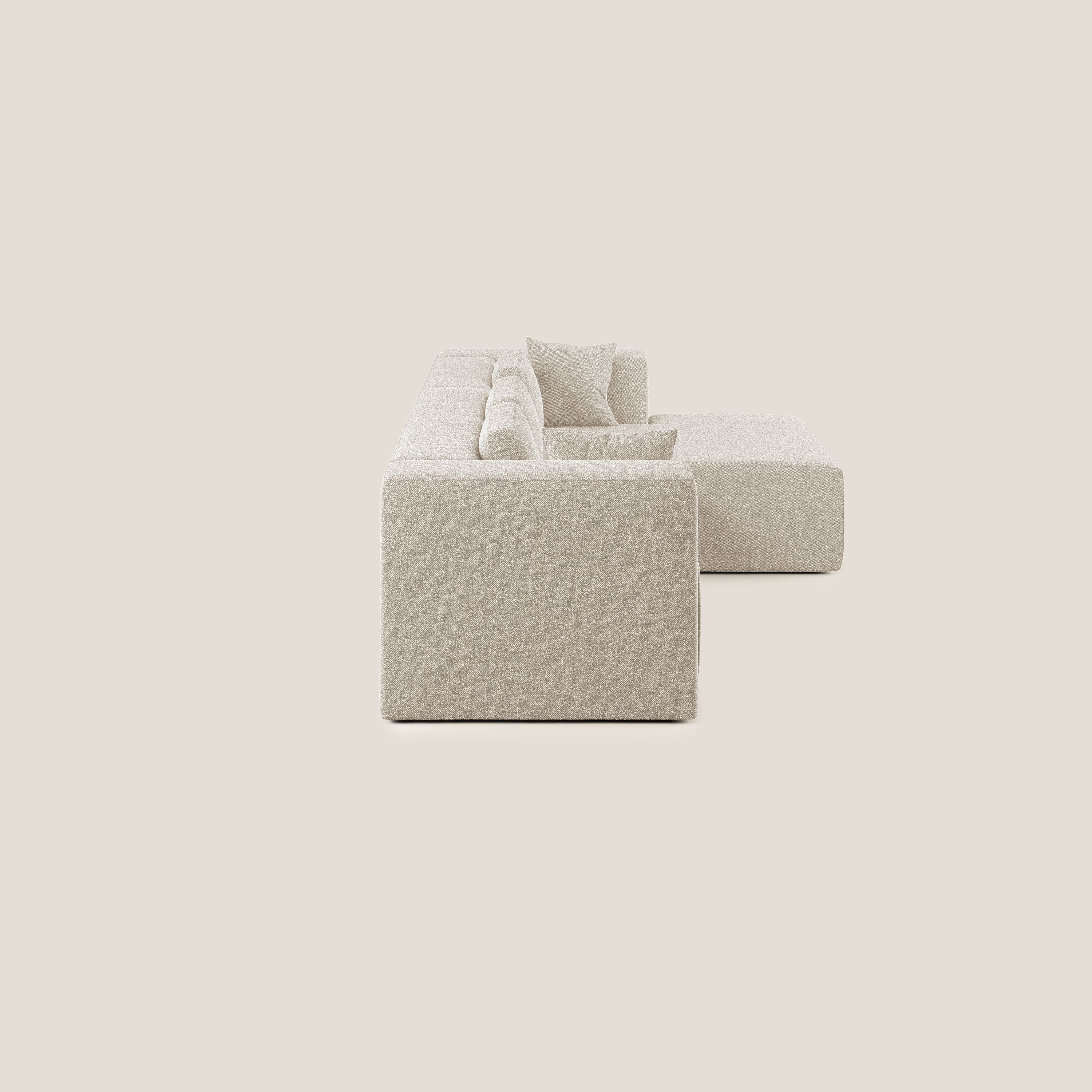Nettuno canapé d'angle modulable en bouclette douce T07 blanc - Image 3