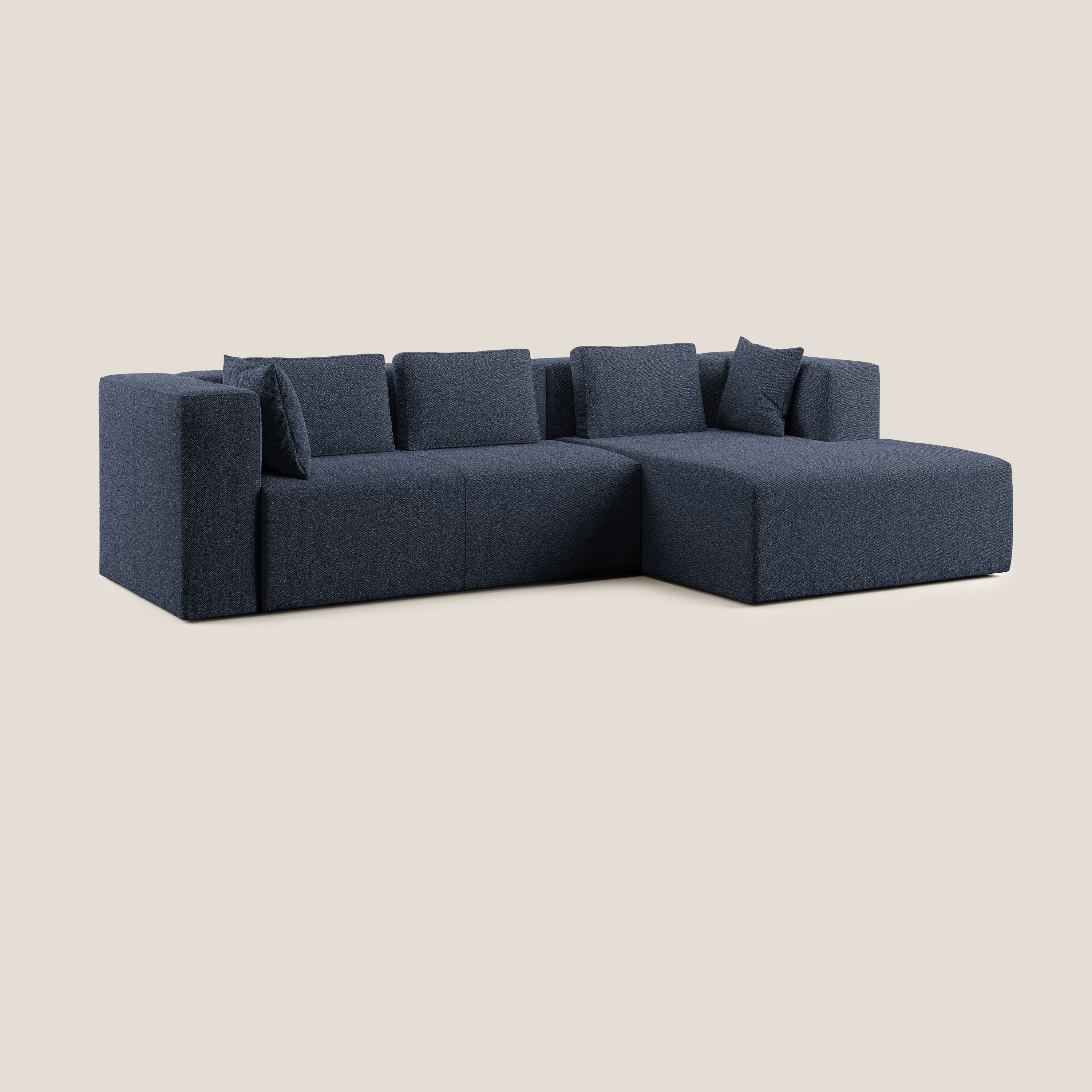 Nettuno canapé d'angle modulable en bouclette douce T07 bleu - Image 2
