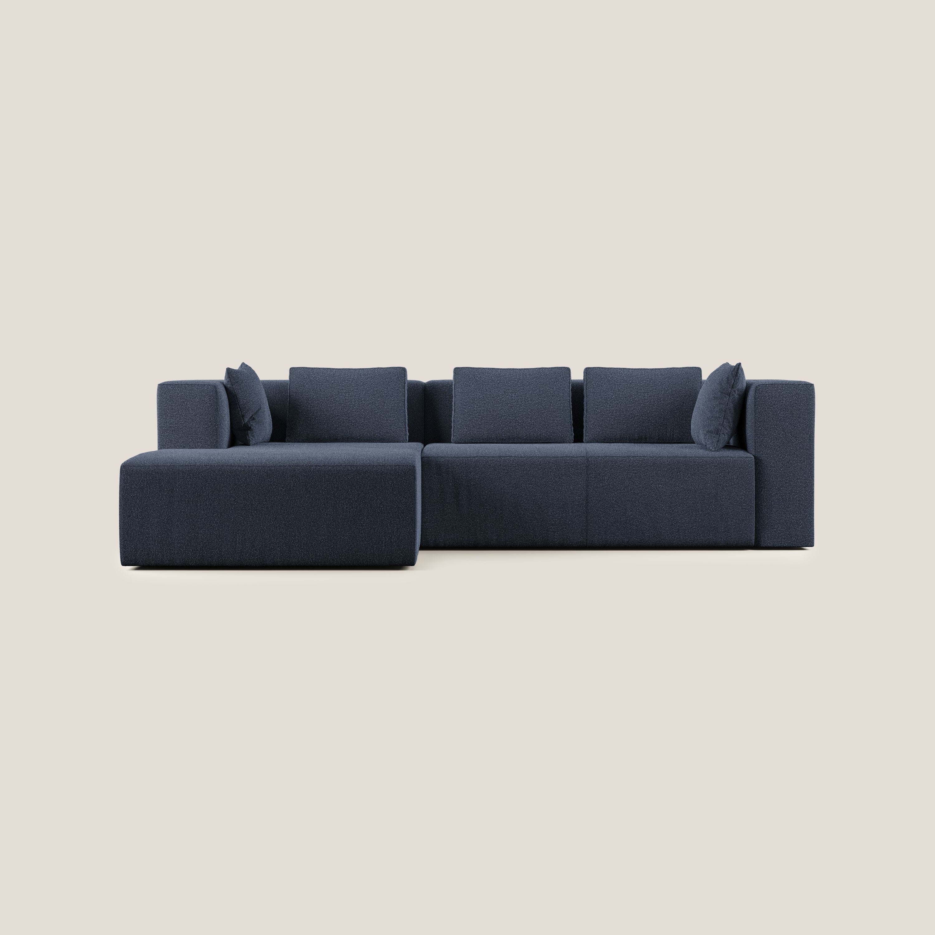 Nettuno canapé d'angle modulable en bouclette douce T07 bleu - Image 4