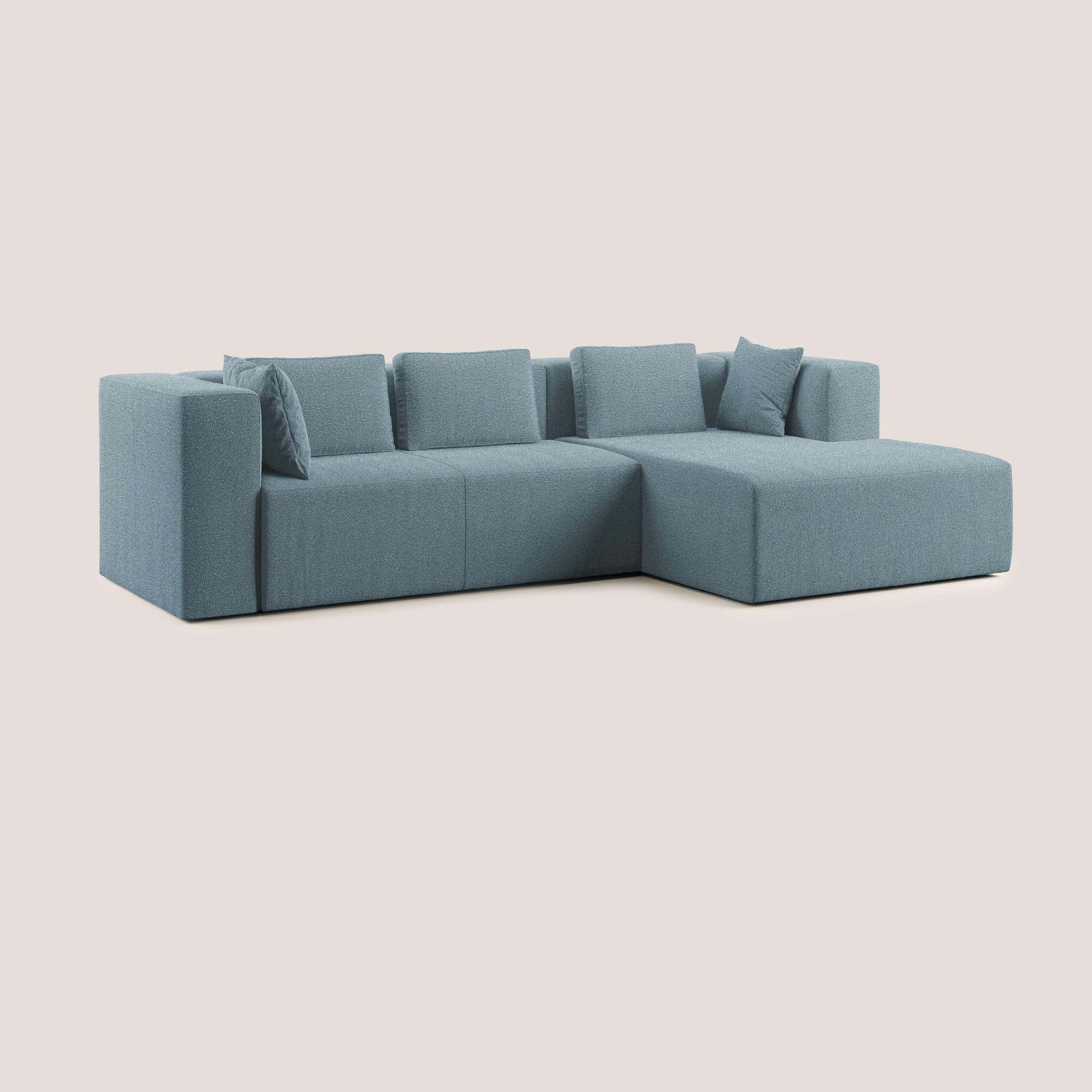Nettuno canapé d'angle modulable en bouclette douce T07 bleu gris - Image 2