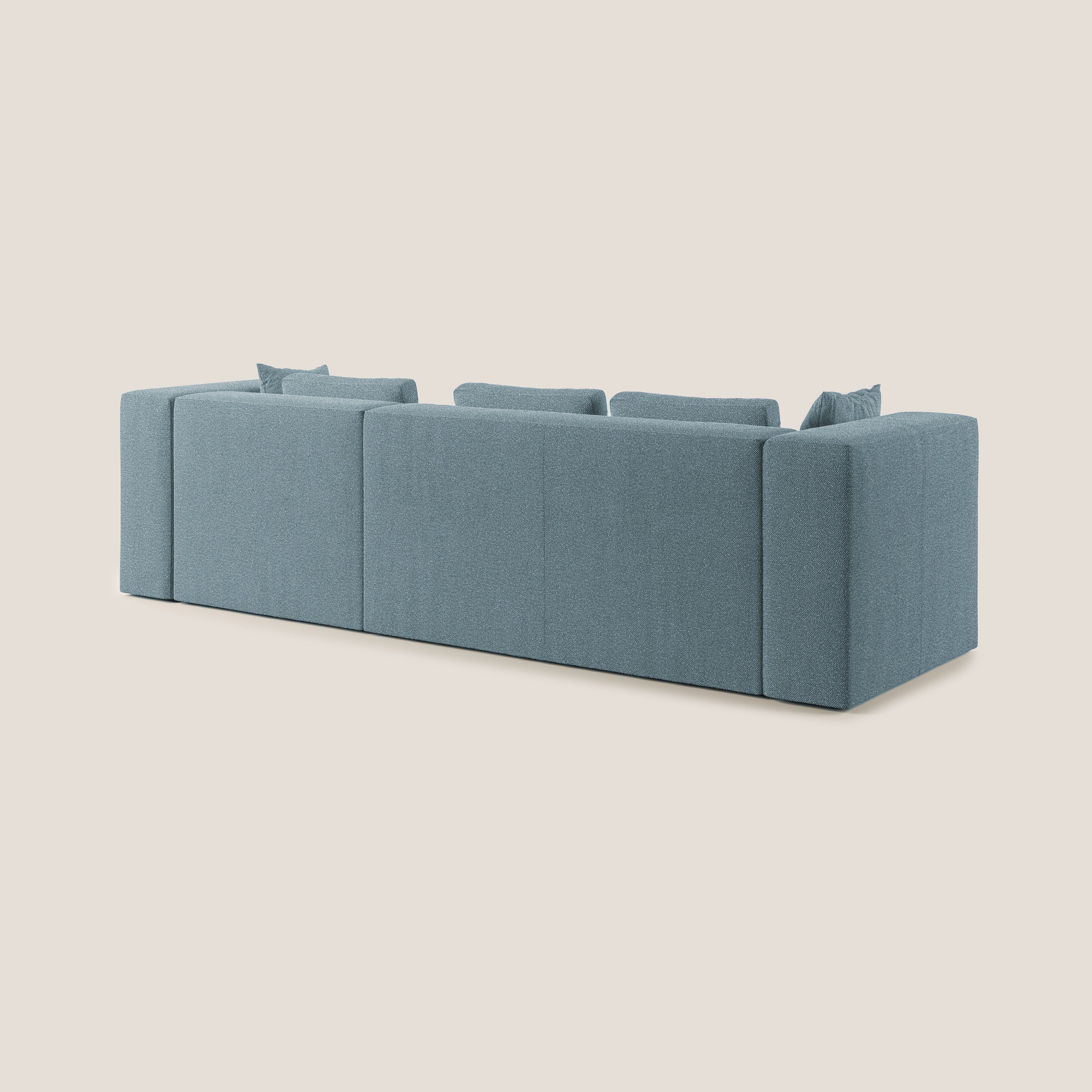 Nettuno canapé d'angle modulable en bouclette douce T07 bleu gris - Image 4