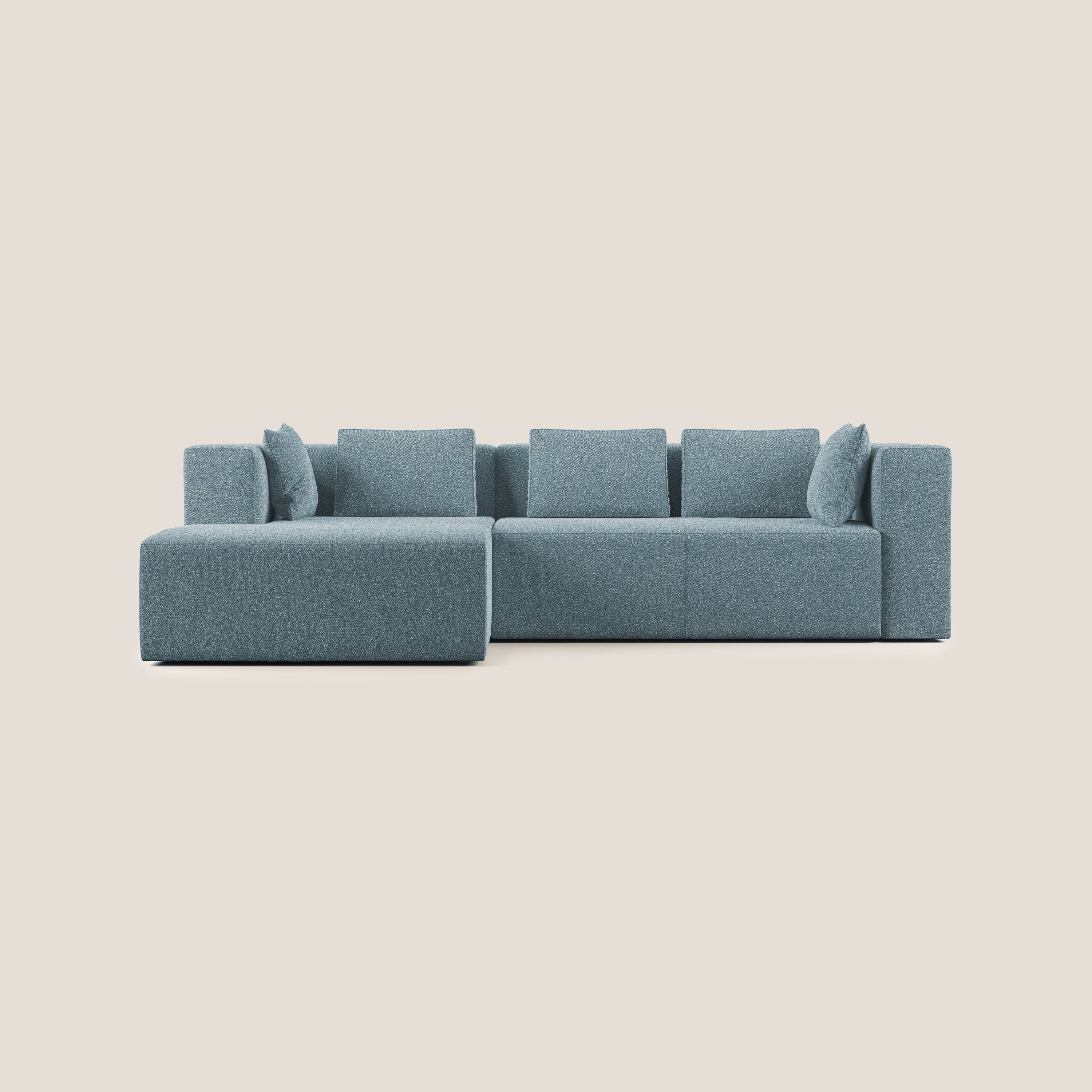 Nettuno canapé d'angle modulable en bouclette douce T07 bleu gris - Image 9