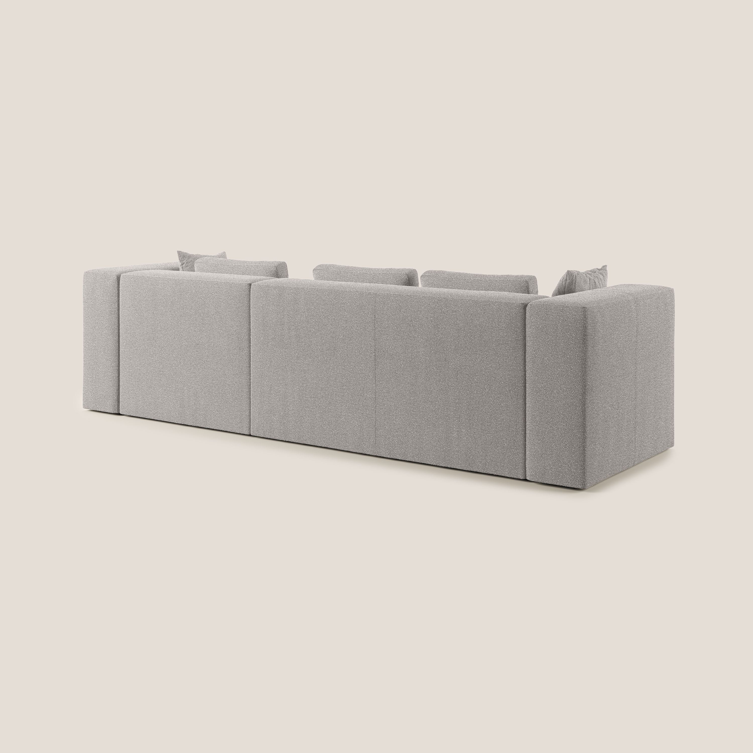 Nettuno canapé d'angle modulable en bouclette douce T07 gris - Image 5