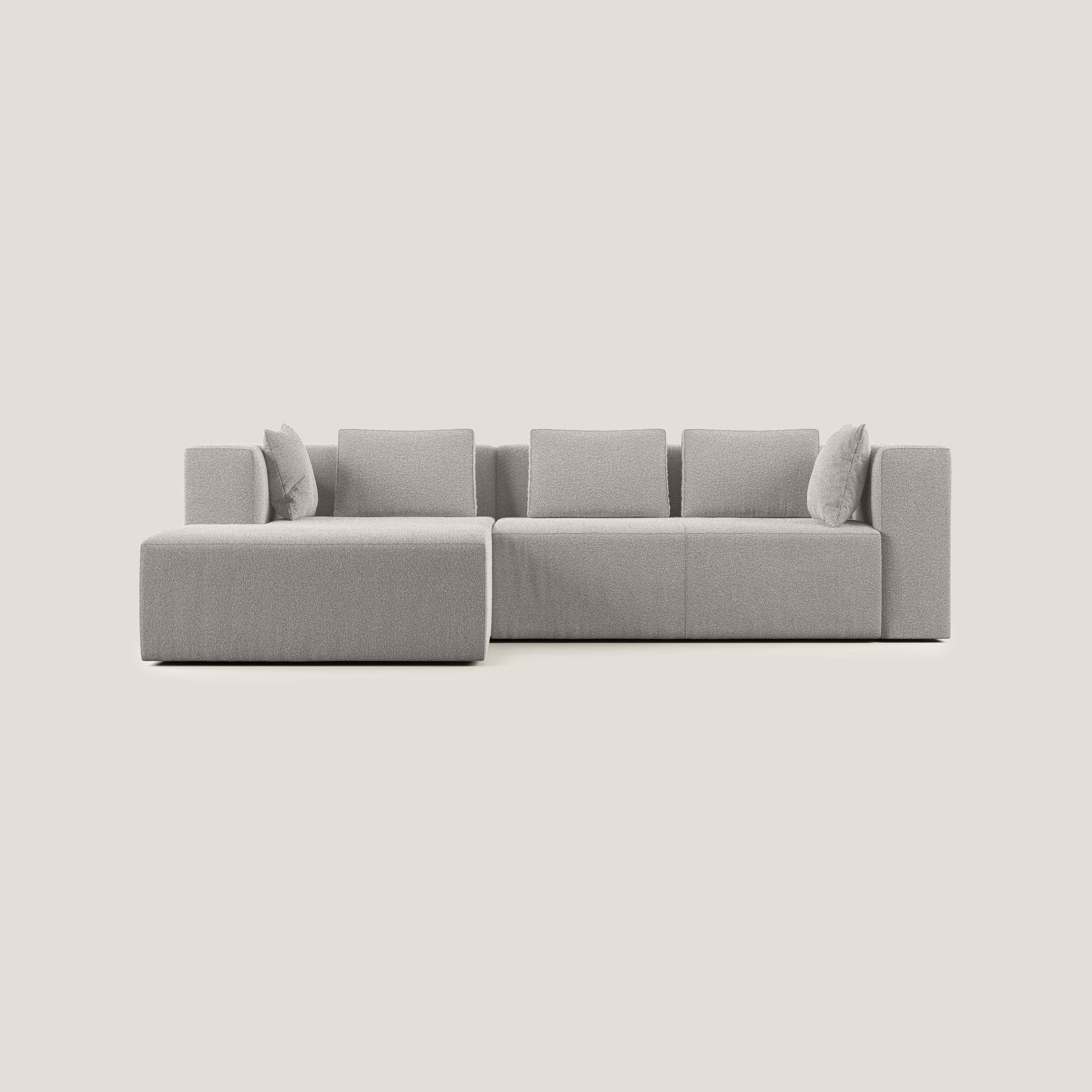 Nettuno canapé d'angle modulable en bouclette douce T07 gris - Image 7