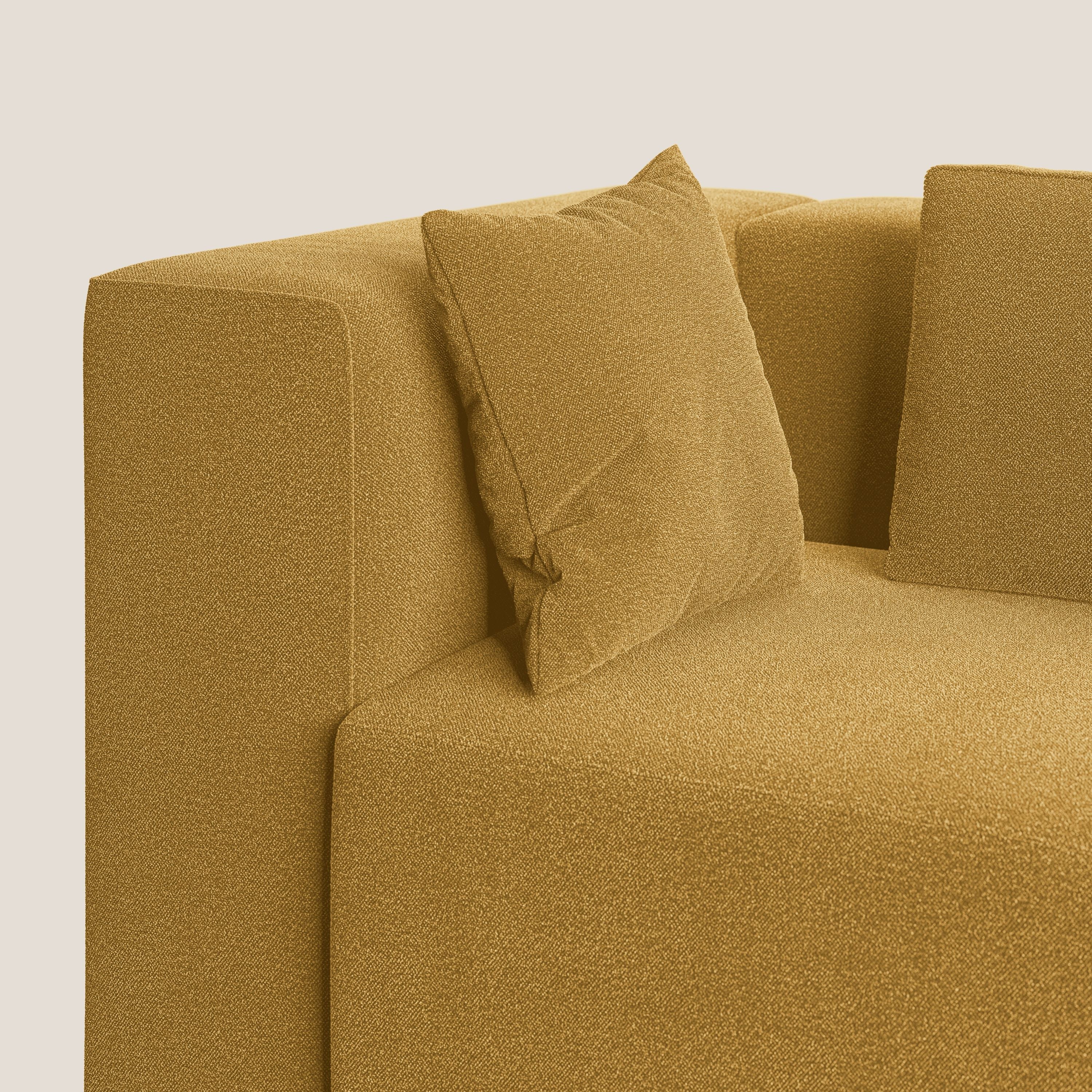 Nettuno canapé d'angle modulable en bouclette douce T07 jaune - Image 2