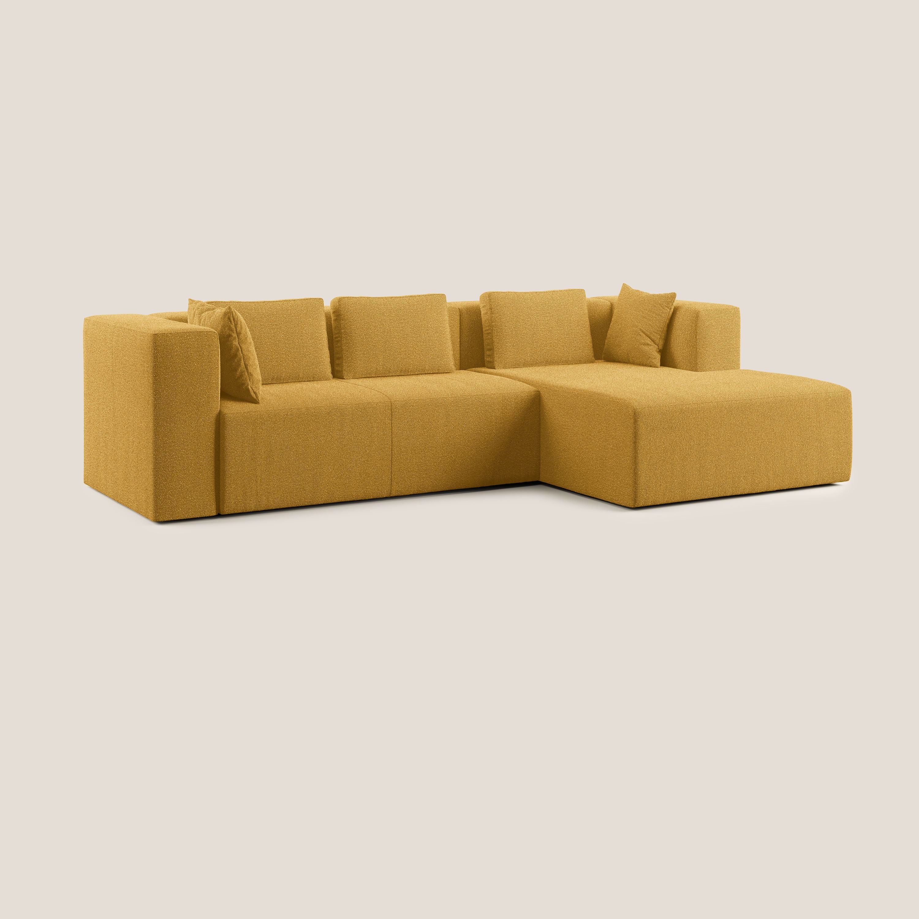 Nettuno canapé d'angle modulable en bouclette douce T07 jaune - Image 3