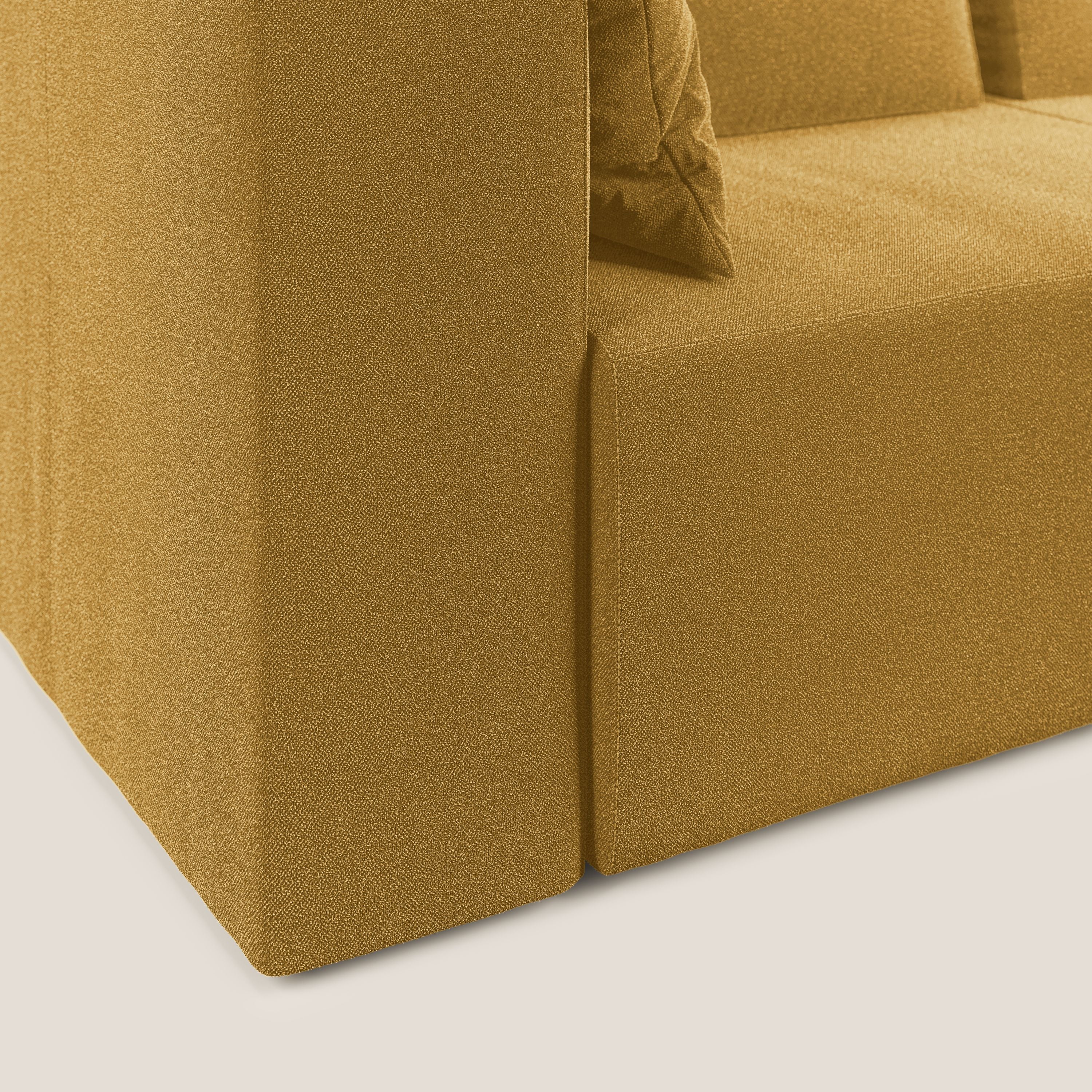 Nettuno canapé d'angle modulable en bouclette douce T07 jaune - Image 6