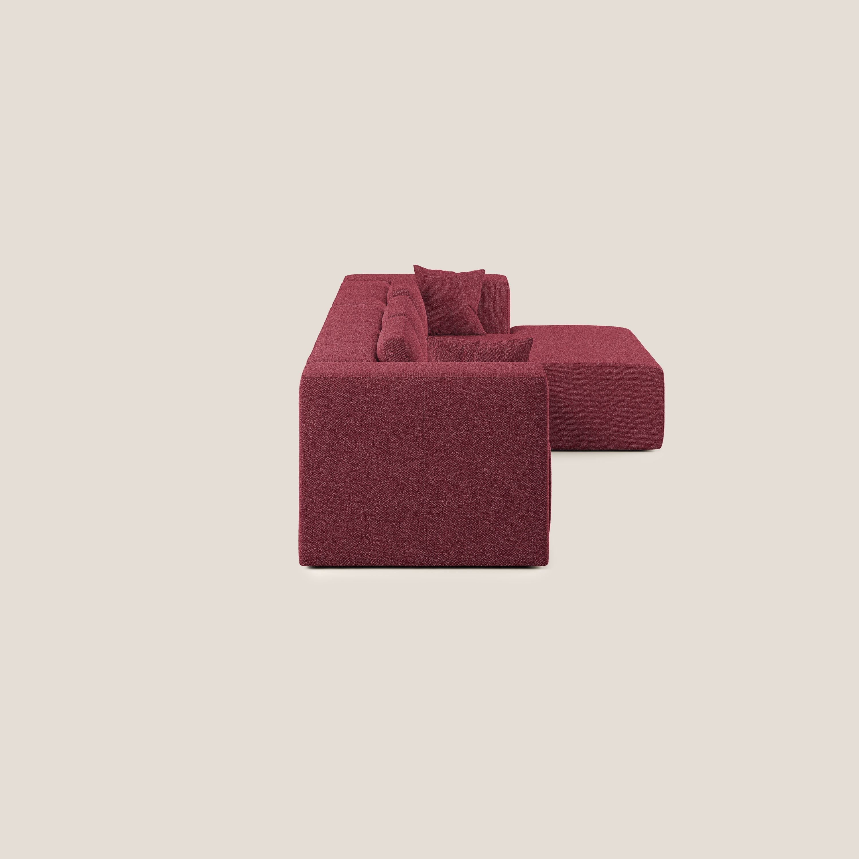 Nettuno canapé d'angle modulable en bouclette douce T07 rouge - Image 3