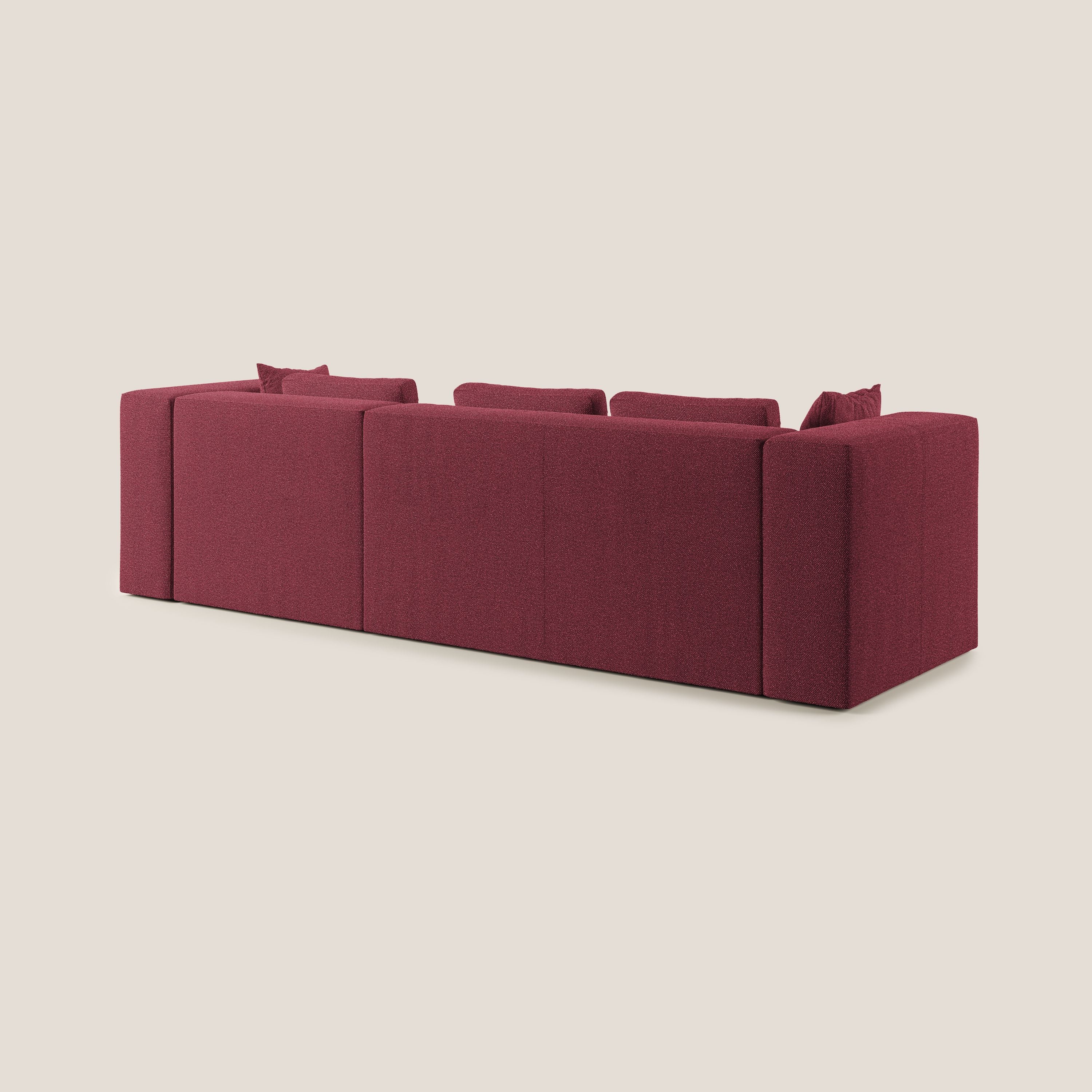 Nettuno canapé d'angle modulable en bouclette douce T07 rouge - Image 4