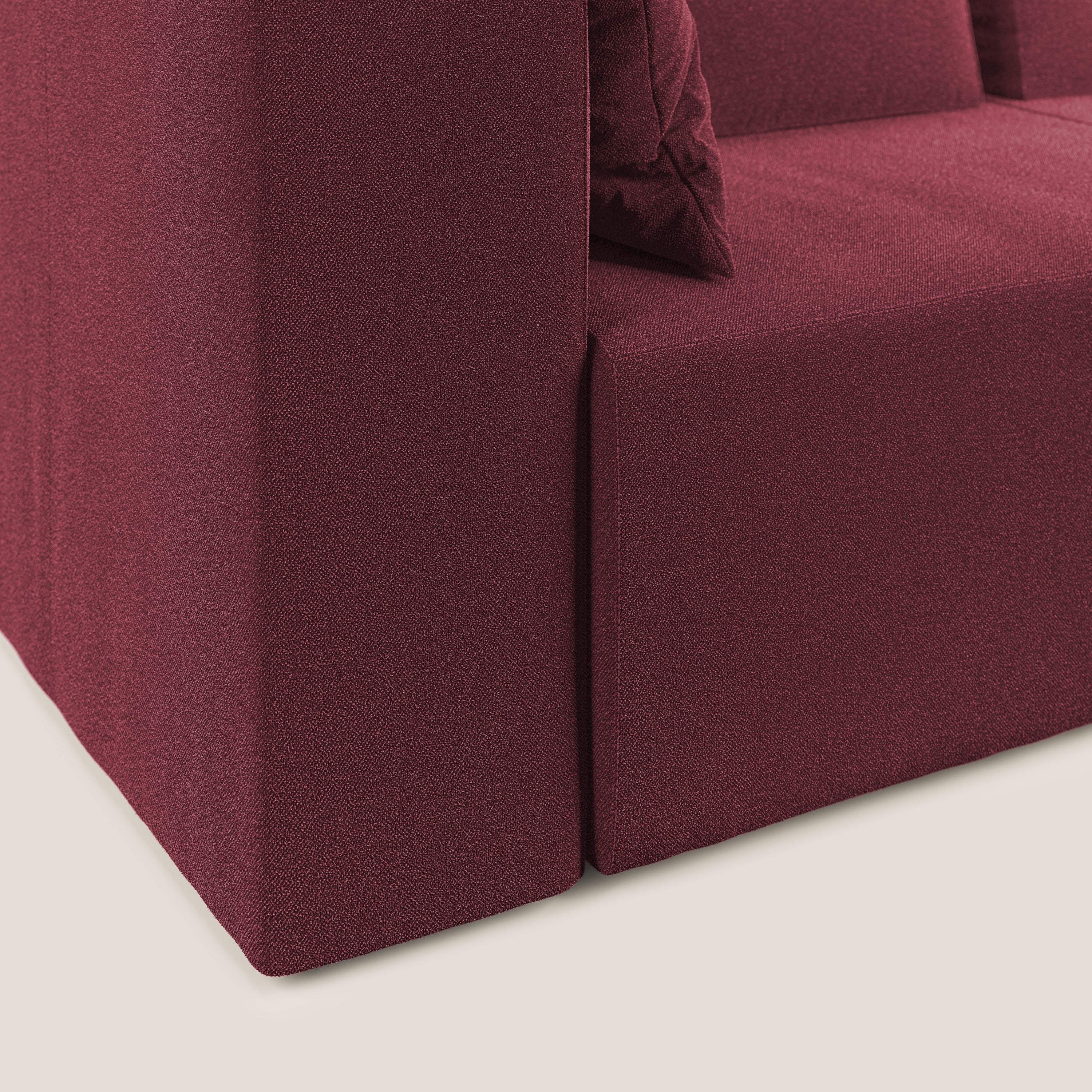 Nettuno canapé d'angle modulable en bouclette douce T07 rouge - Image 6