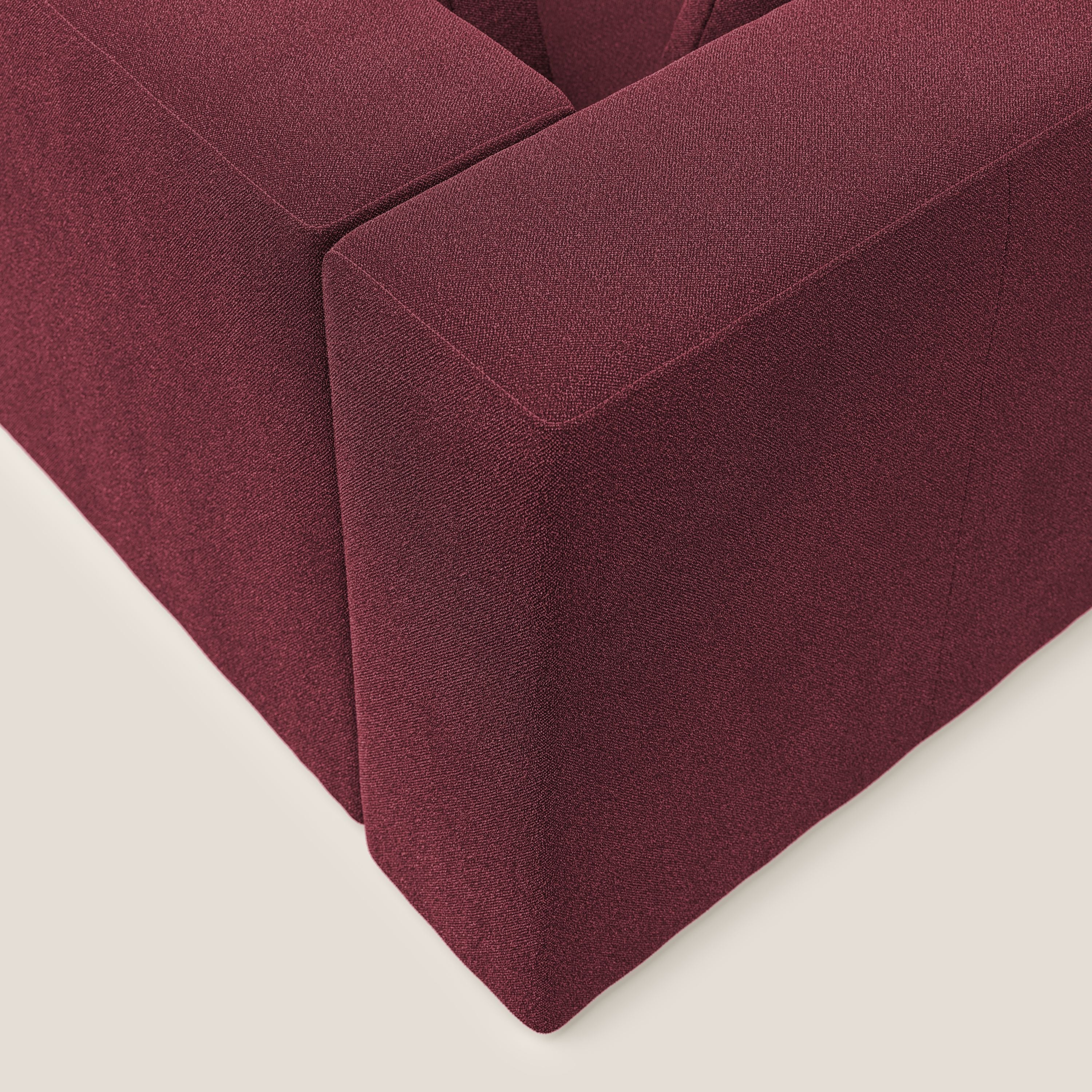 Nettuno canapé d'angle modulable en bouclette douce T07 rouge - Image 7