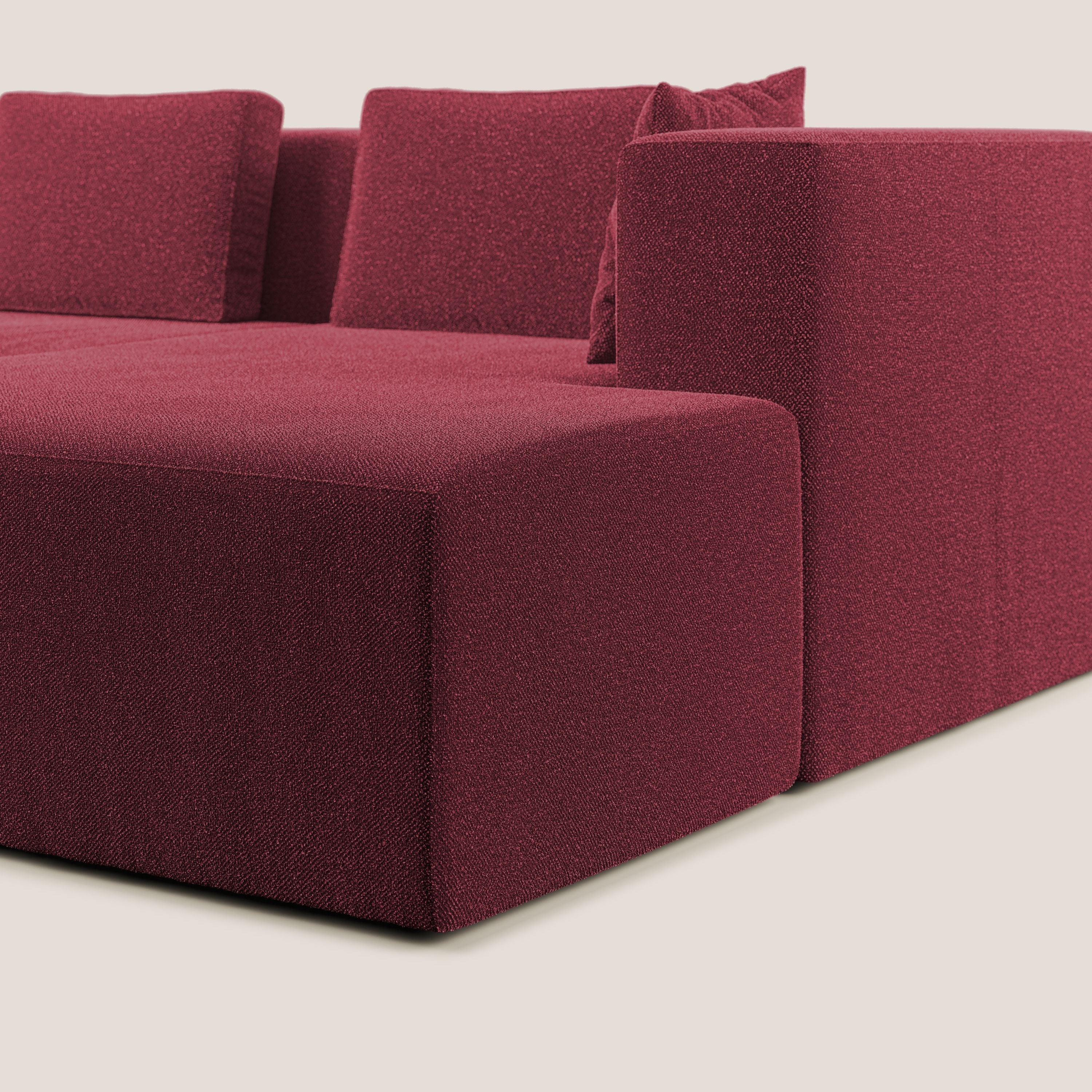 Nettuno canapé d'angle modulable en bouclette douce T07 rouge - Image 8