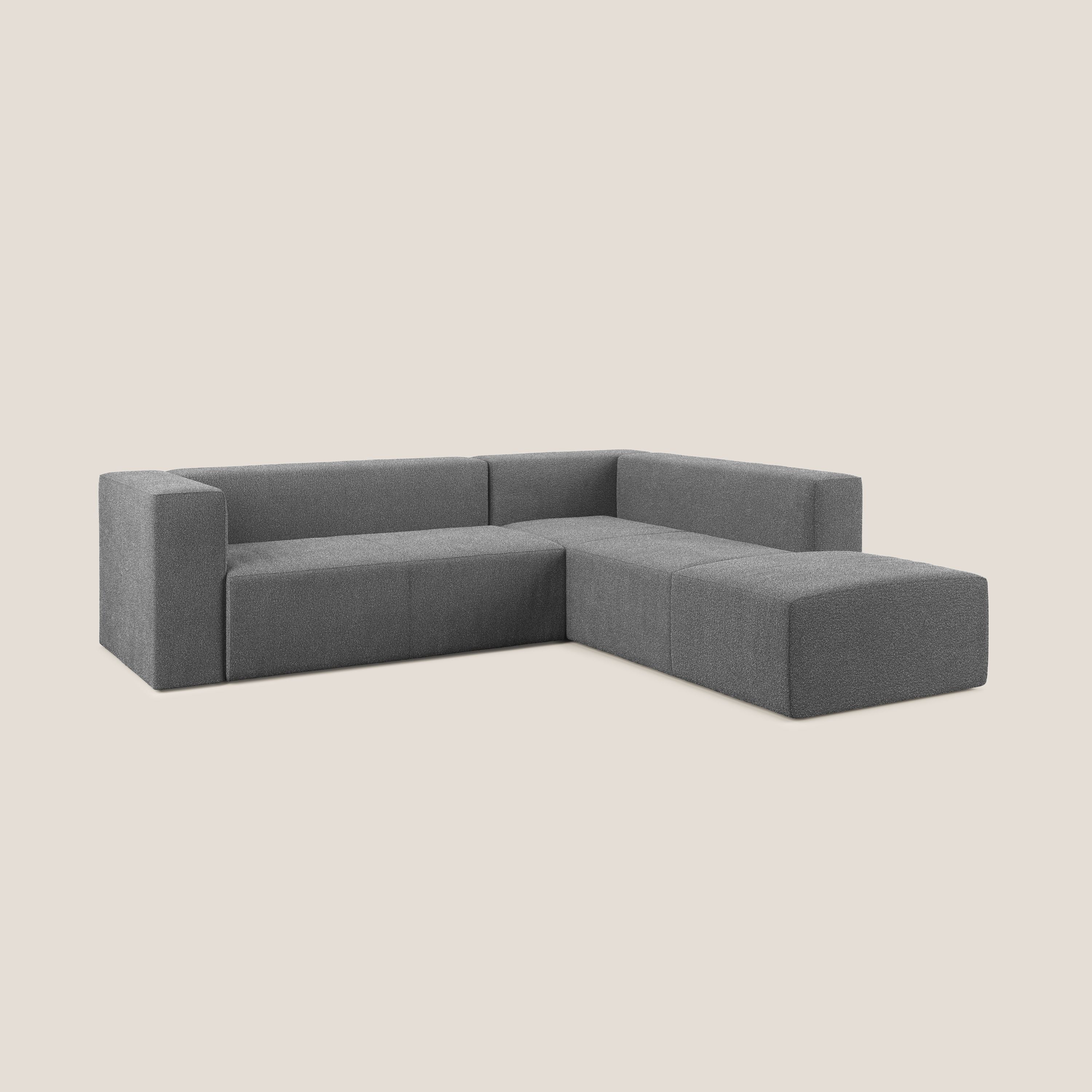Nettuno canapé d'angle modulable en bouclette douce T07 anthracite - Image 2
