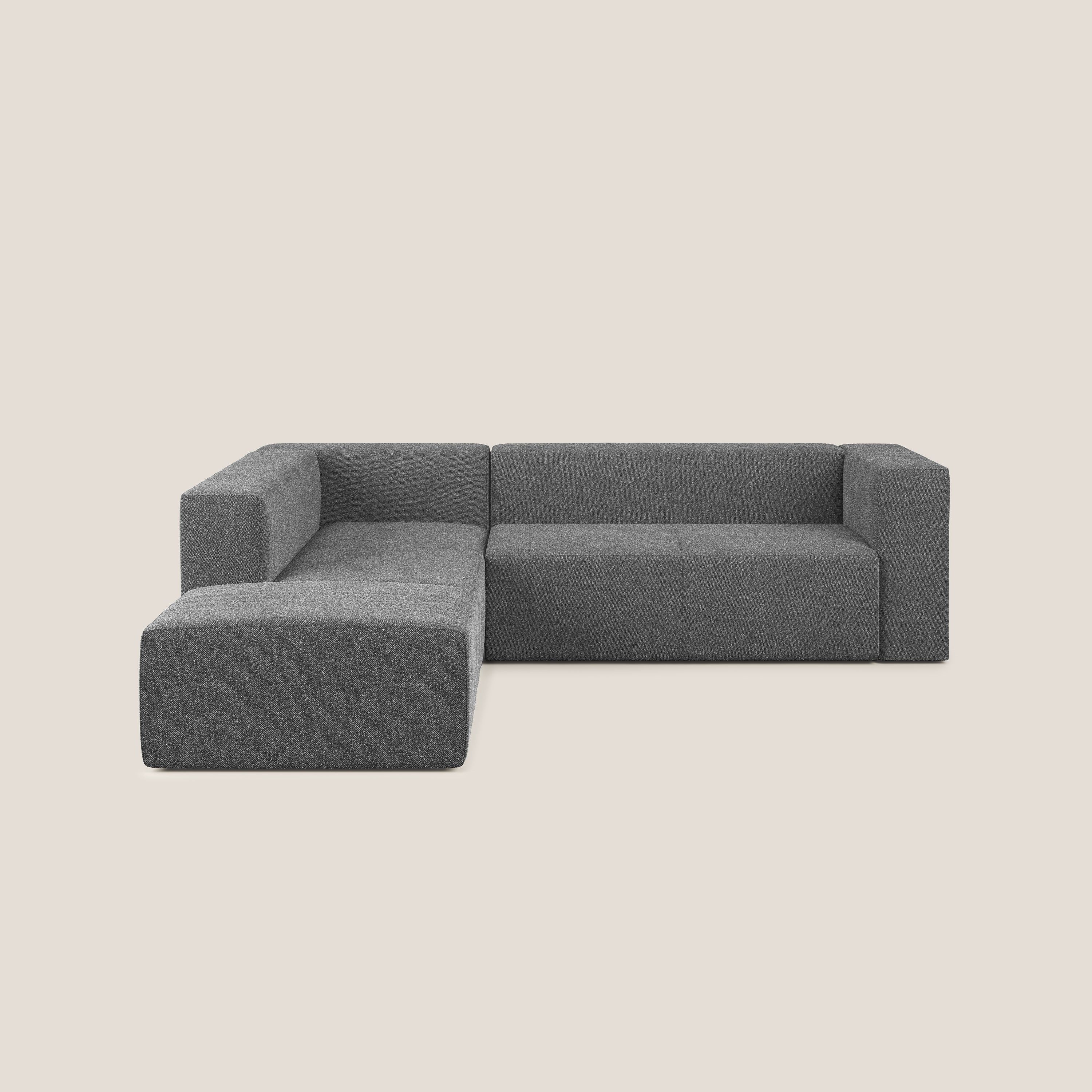 Nettuno canapé d'angle modulable en bouclette douce T07 anthracite - Image 8