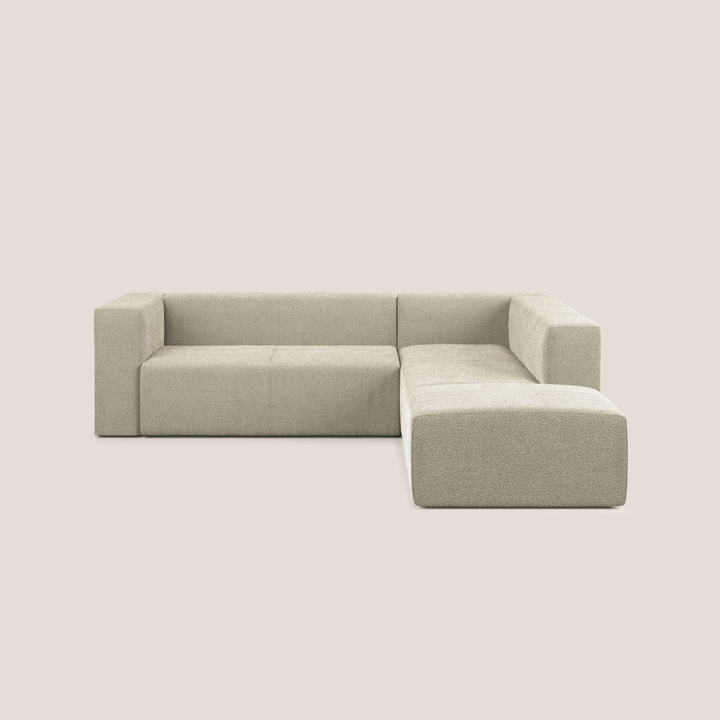 Nettuno canapé d'angle modulable en bouclette douce T07 beige