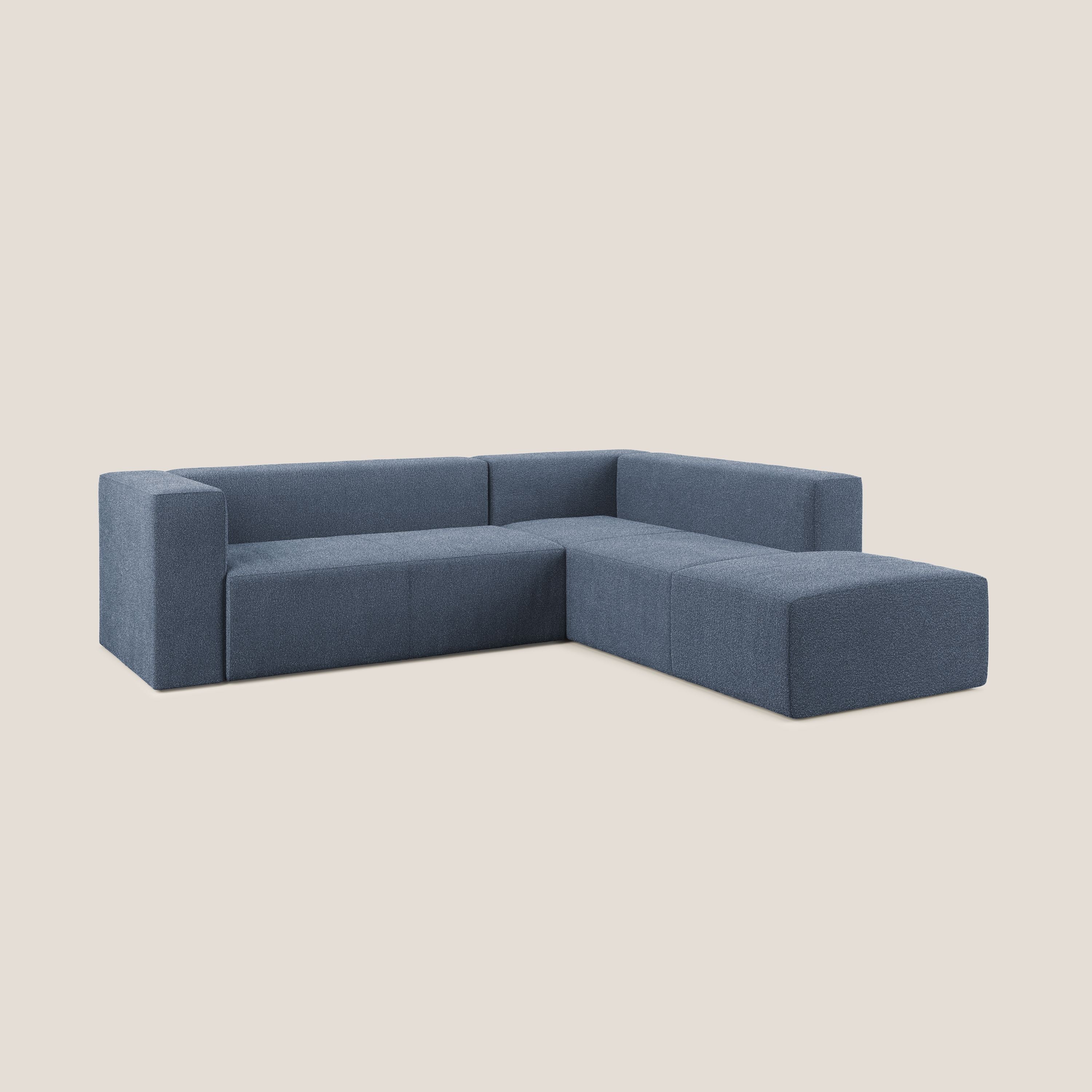 Nettuno canapé d'angle modulable en bouclette douce T07 bleu - Image 2