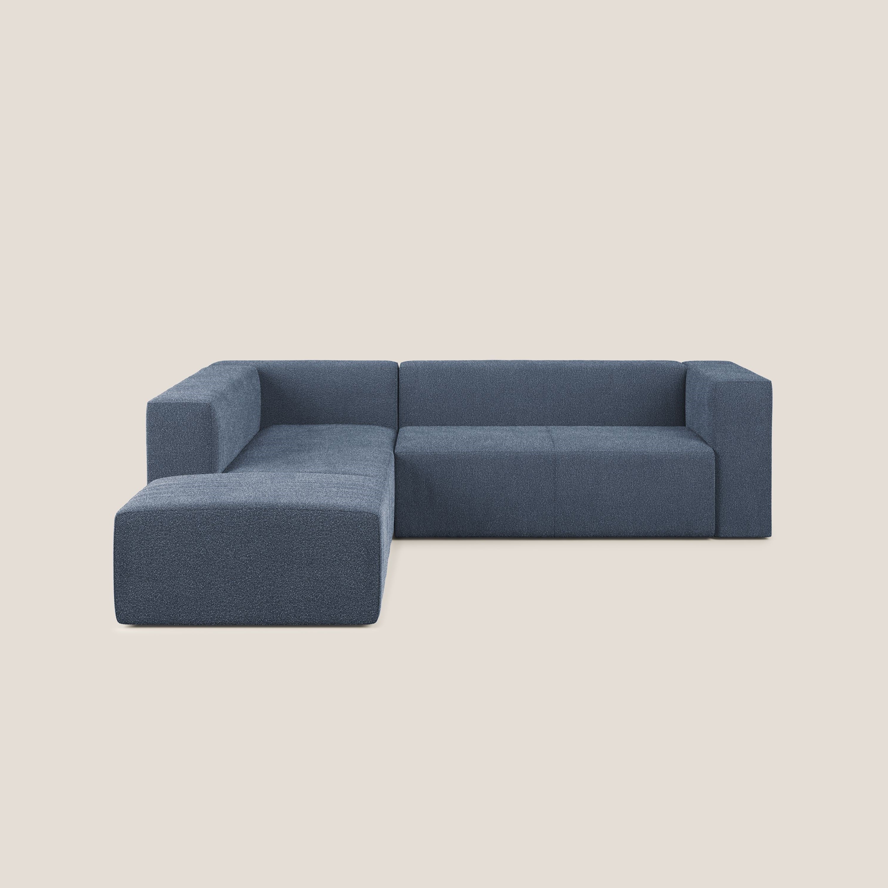 Nettuno canapé d'angle modulable en bouclette douce T07 bleu - Image 8