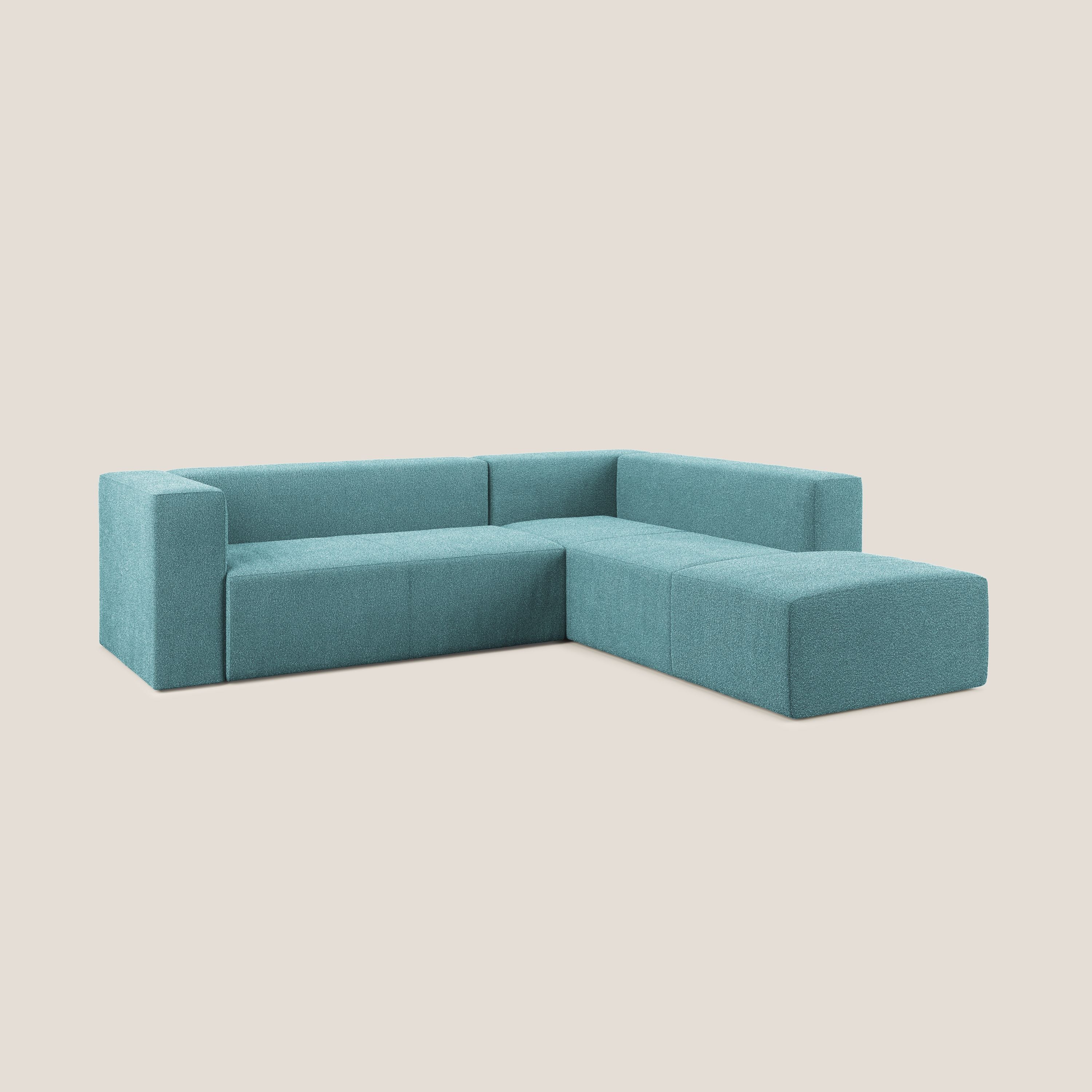 Nettuno canapé d'angle modulable en bouclette douce T07 bleu ciel - Image 2