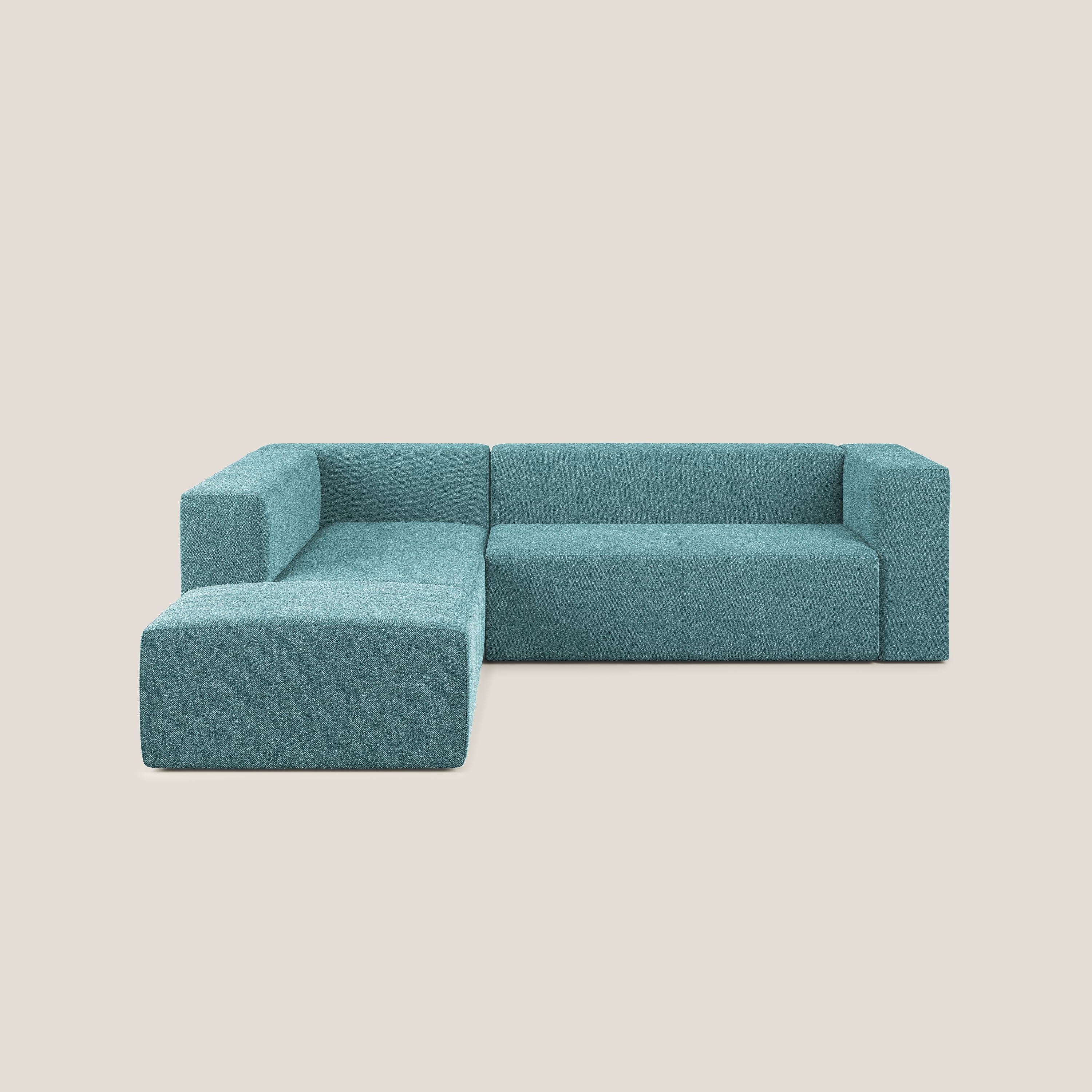 Nettuno canapé d'angle modulable en bouclette douce T07 bleu ciel - Image 8