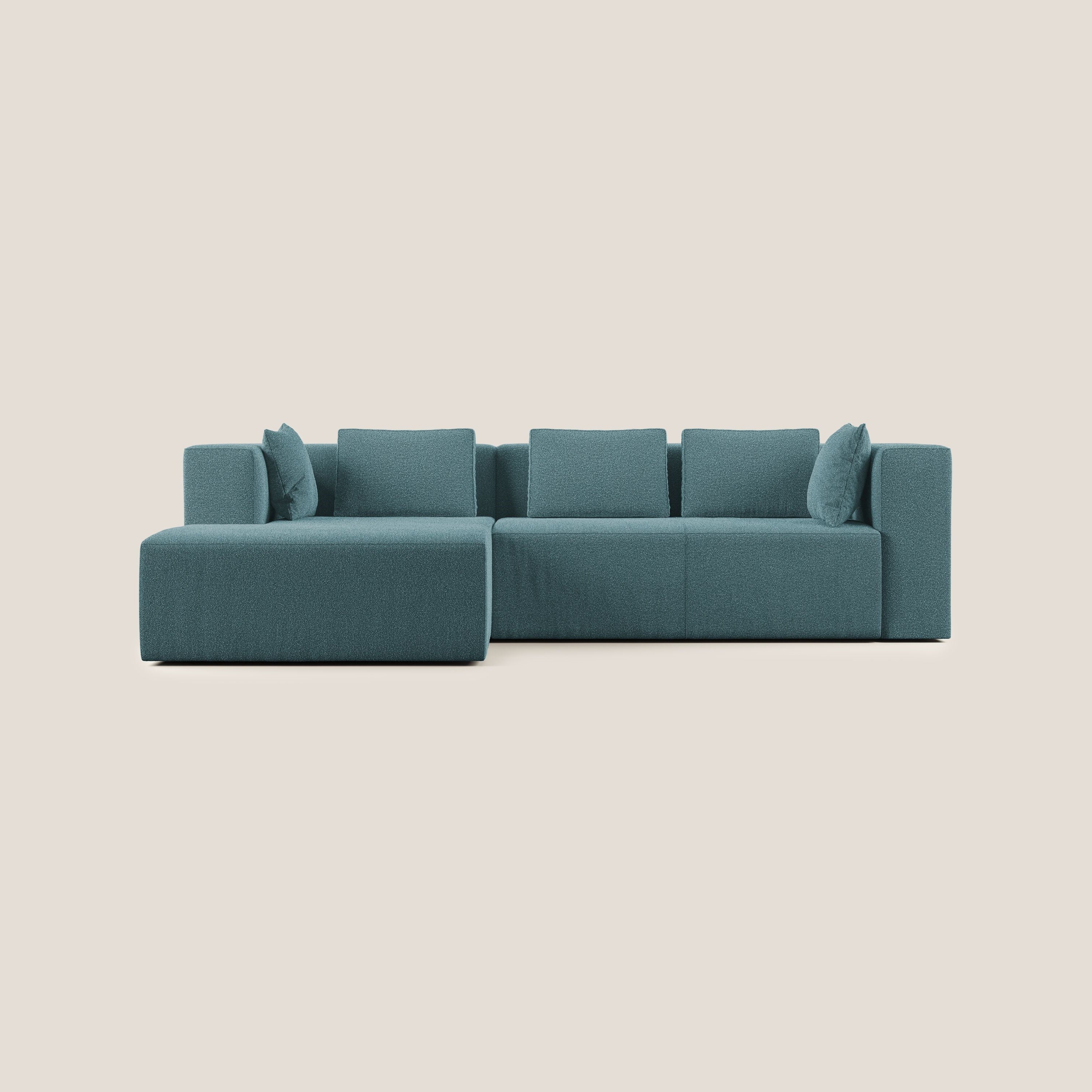 Nettuno canapé d'angle modulable en bouclette douce T07 bleu ciel - Image 12