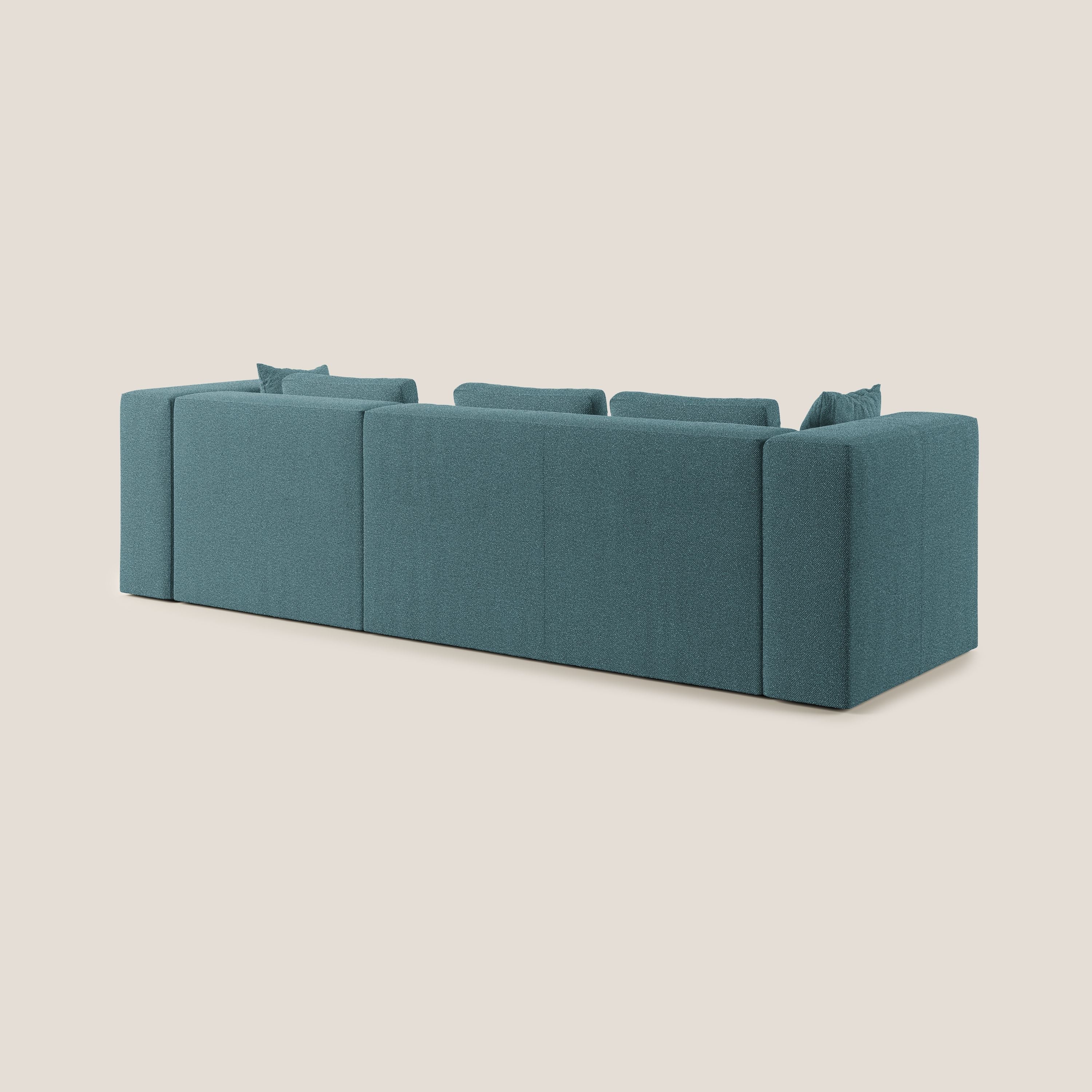 Nettuno canapé d'angle modulable en bouclette douce T07 bleu ciel - Image 4