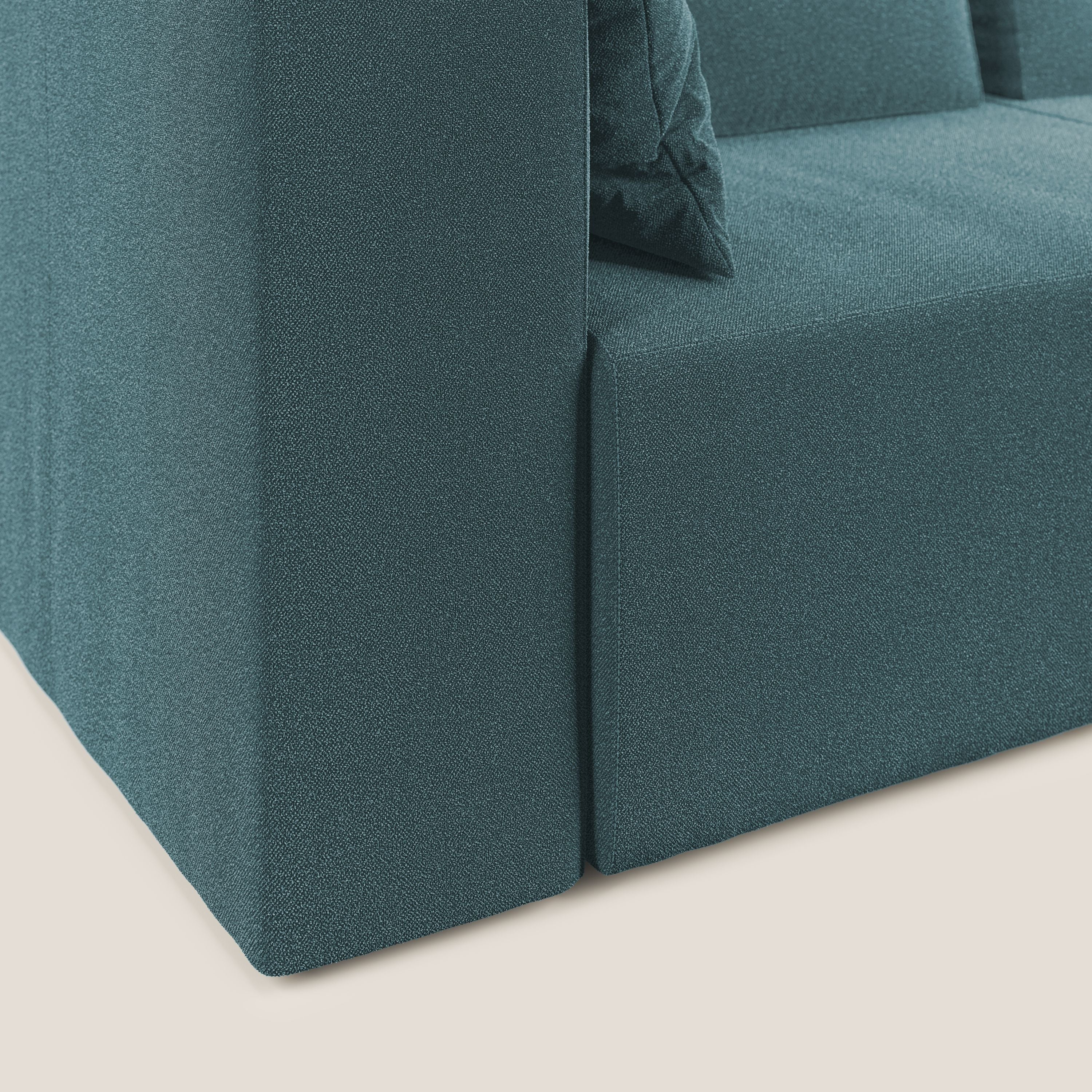 Nettuno canapé d'angle modulable en bouclette douce T07 bleu ciel - Image 5