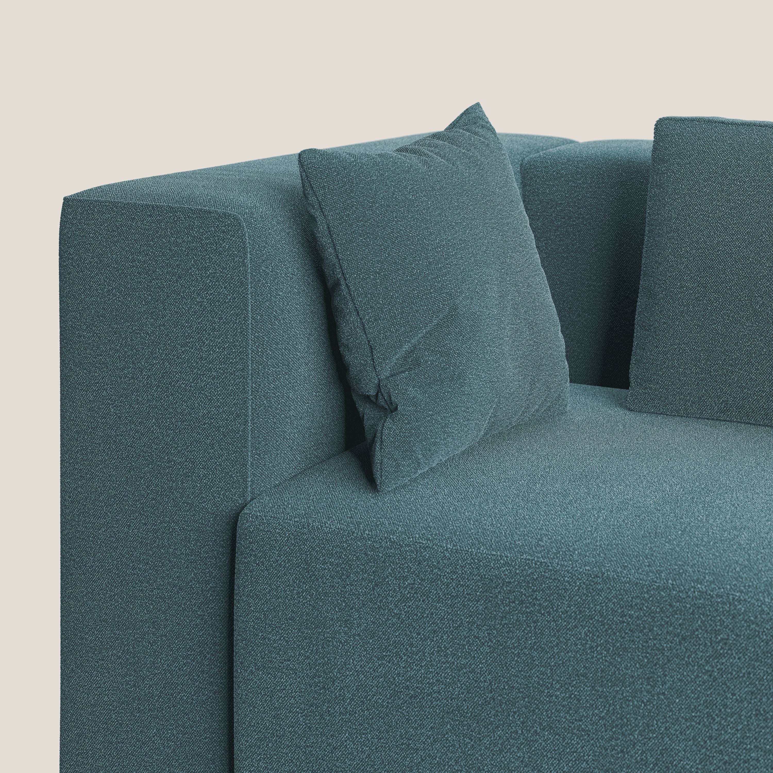 Nettuno canapé d'angle modulable en bouclette douce T07 bleu ciel - Image 6