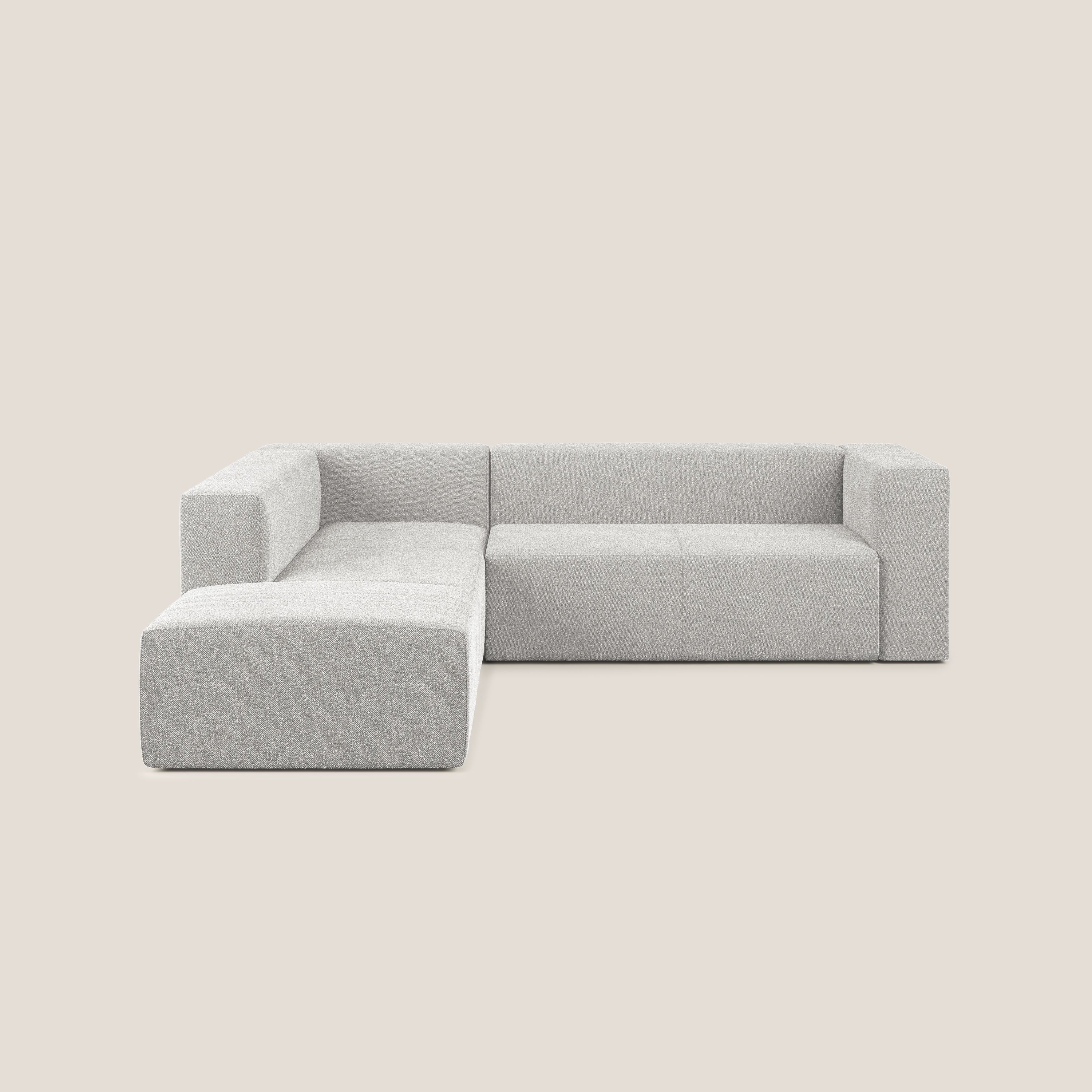 Nettuno canapé d'angle modulable en bouclette douce T07 gris - Image 7