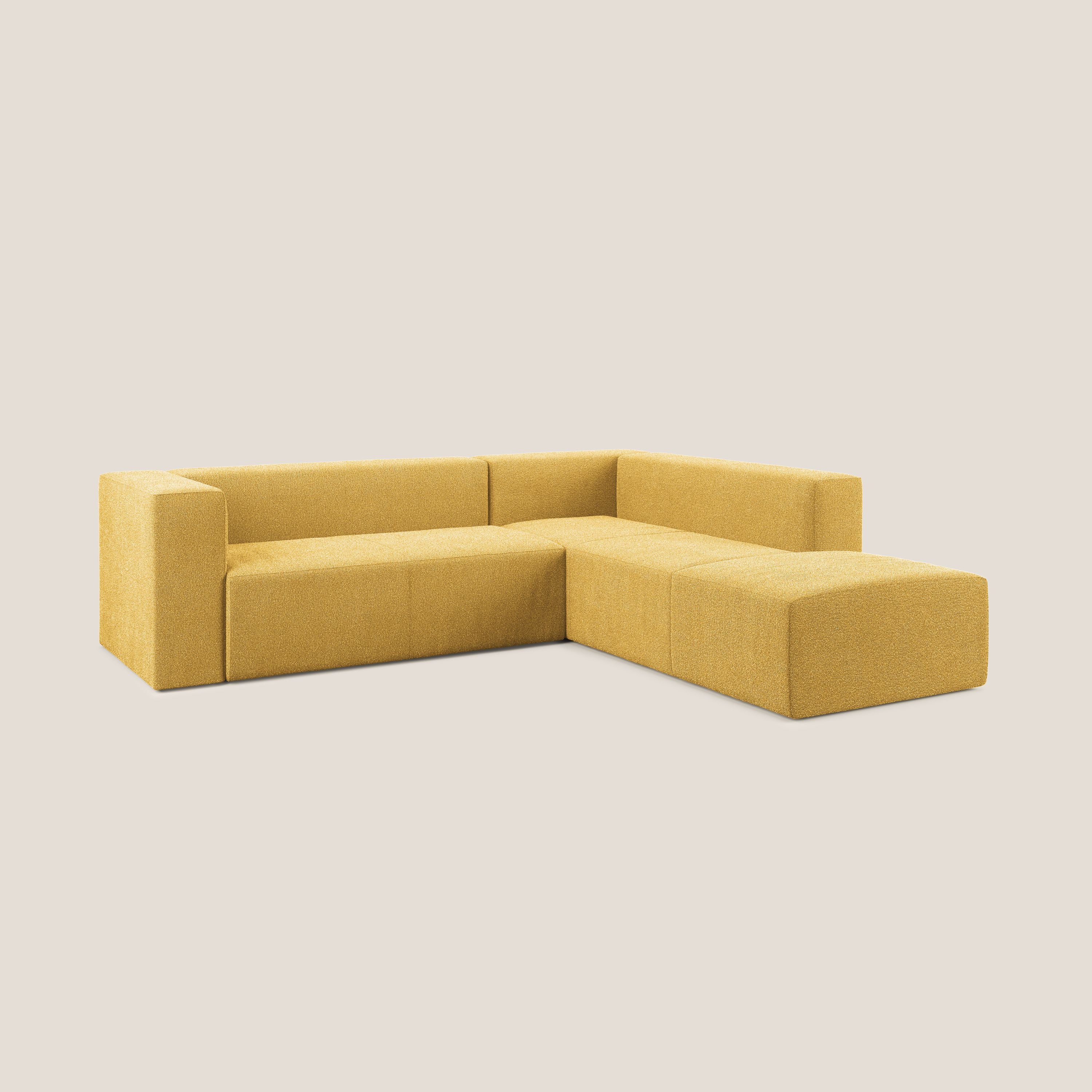 Nettuno canapé d'angle modulable en bouclette douce T07 jaune - Image 2