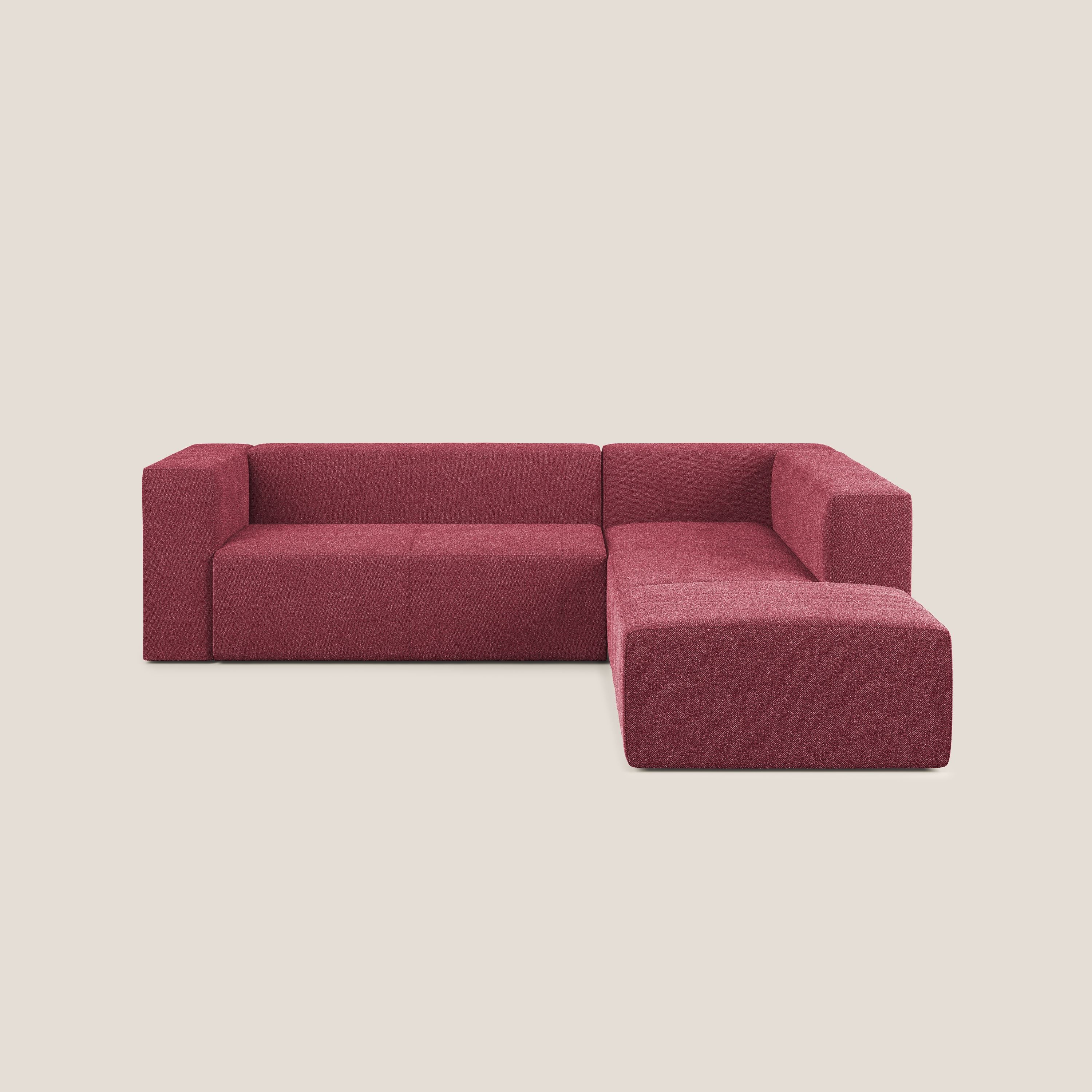 Nettuno canapé d'angle modulable en bouclette douce T07 rouge