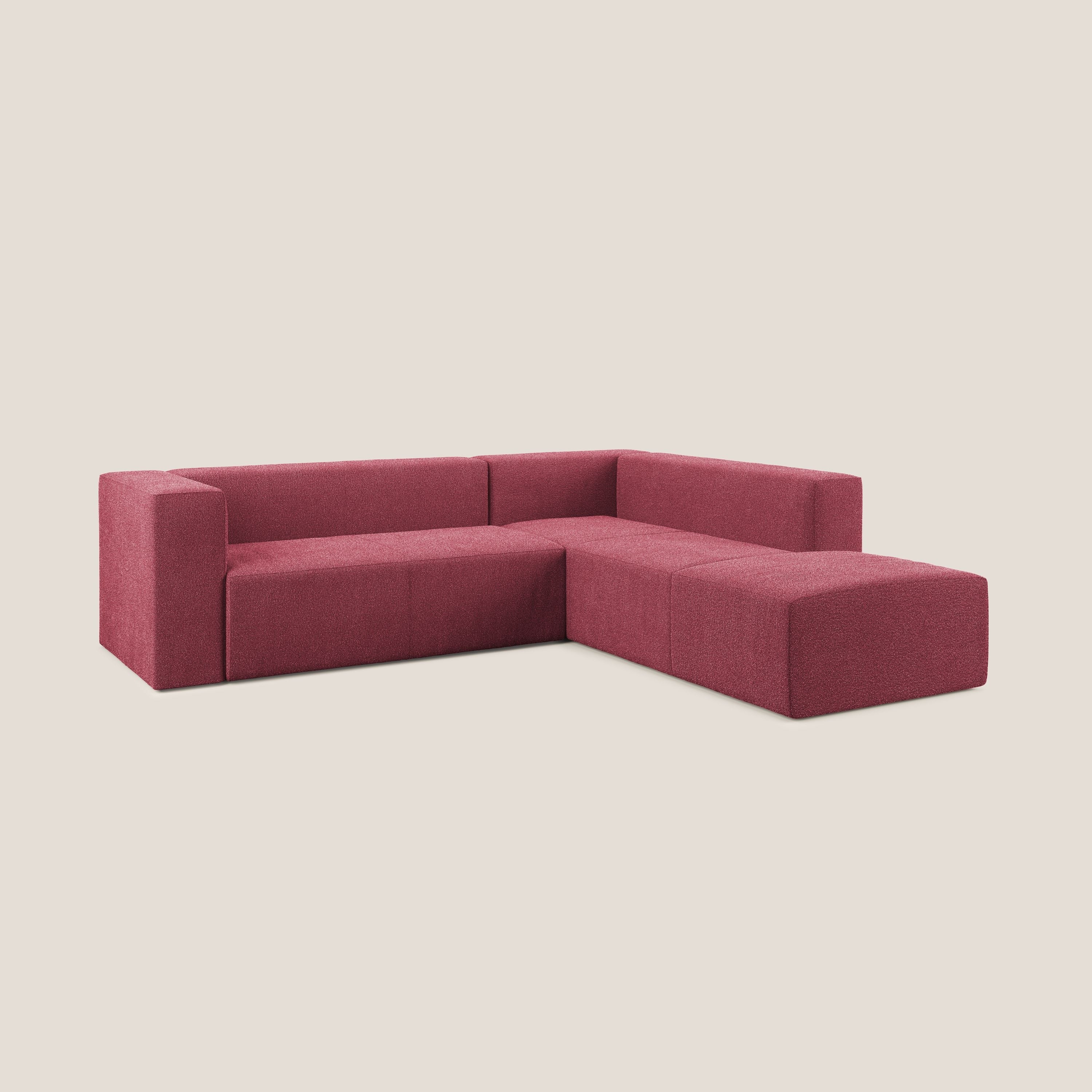 Nettuno canapé d'angle modulable en bouclette douce T07 rouge - Image 2