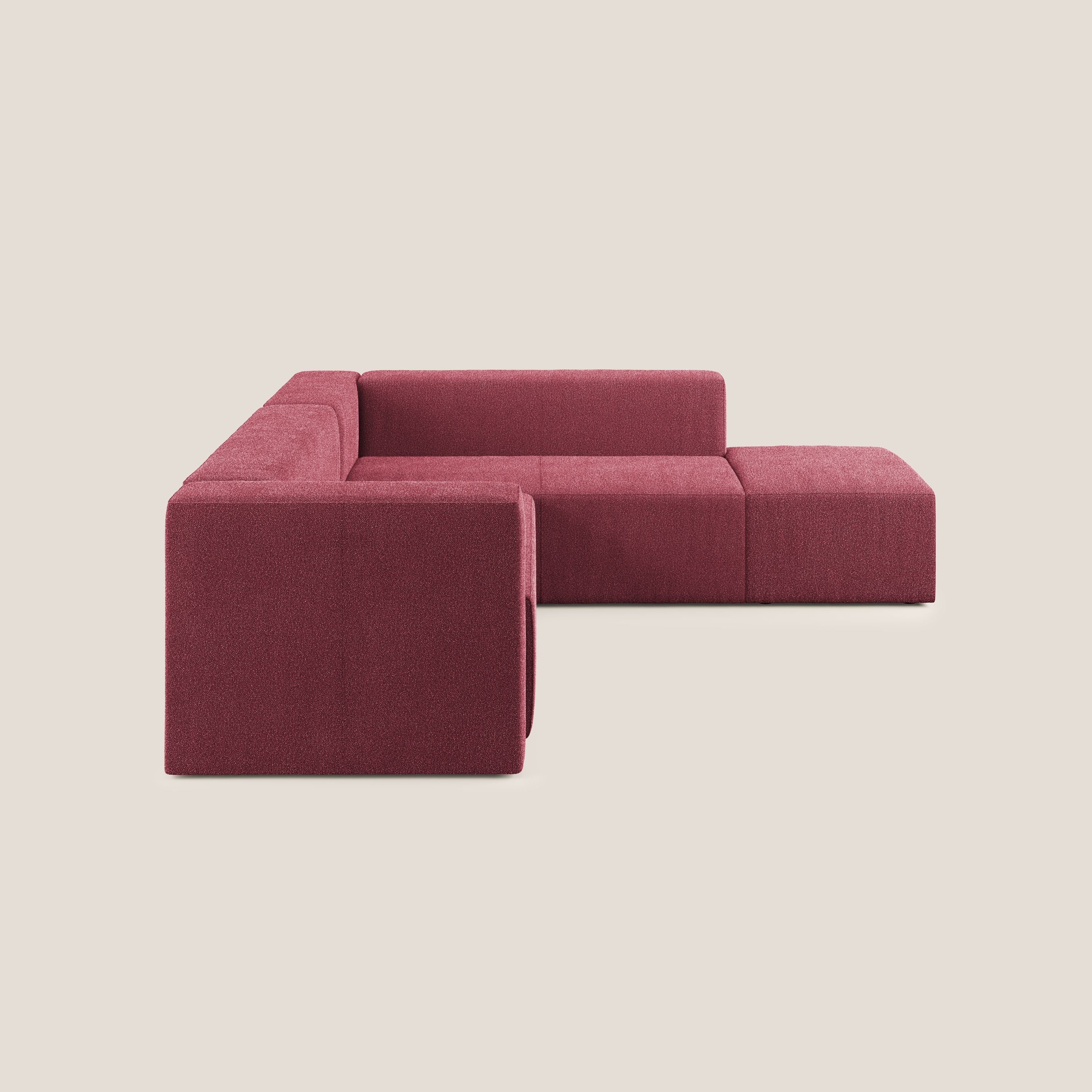 Nettuno canapé d'angle modulable en bouclette douce T07 rouge - Image 3