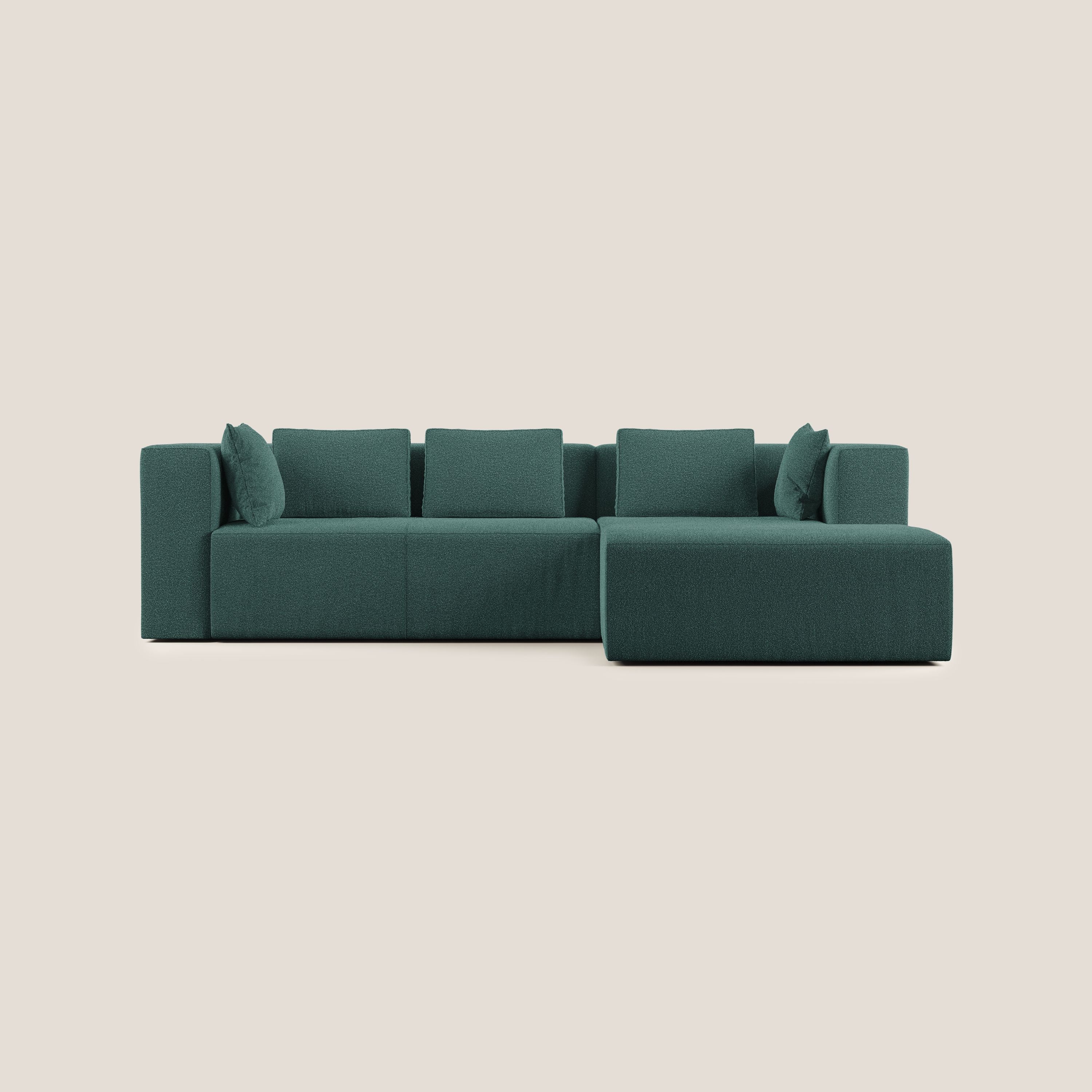 Nettuno canapé d'angle modulable en bouclette douce T07 vert - Image 2