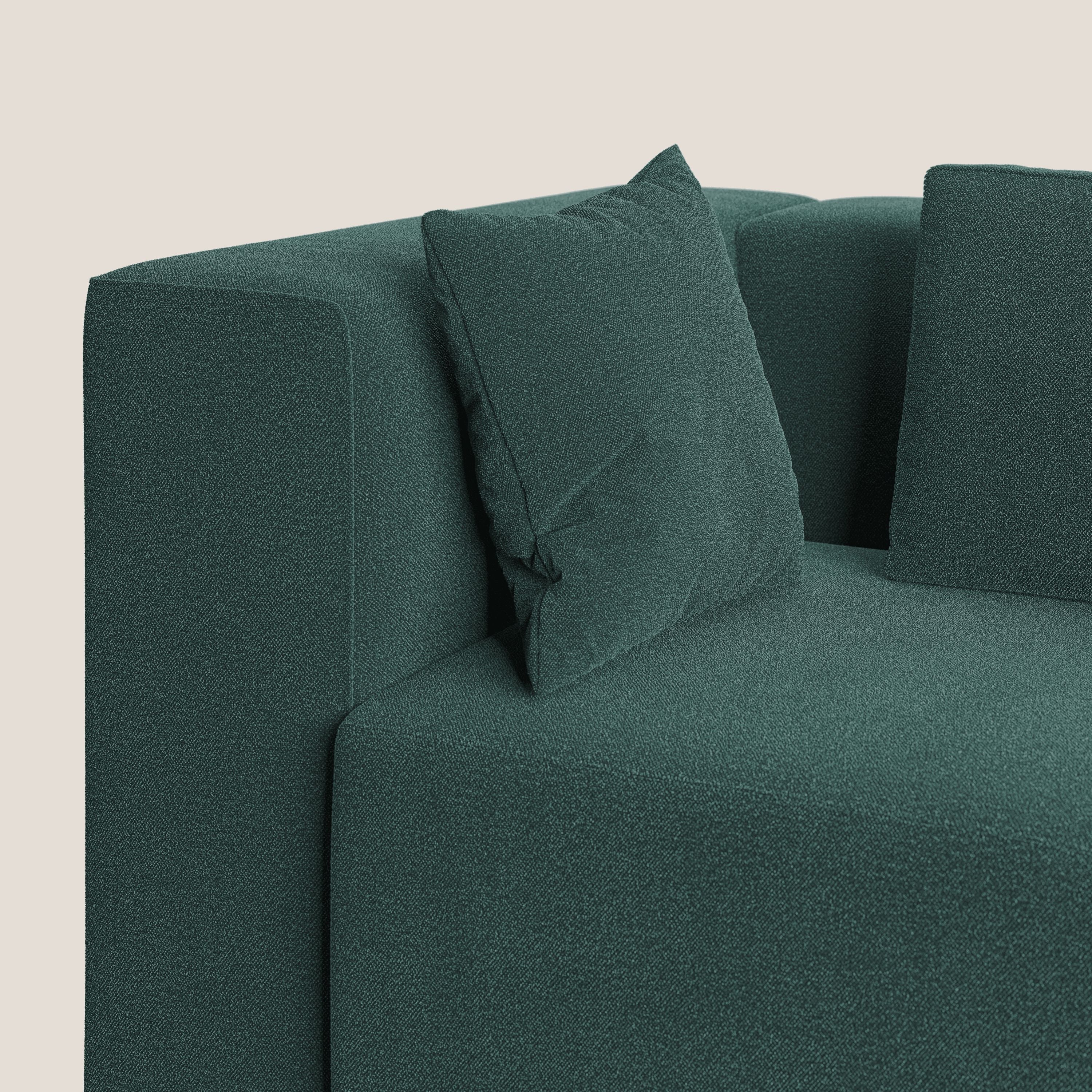 Nettuno canapé d'angle modulable en bouclette douce T07 vert - Image 3