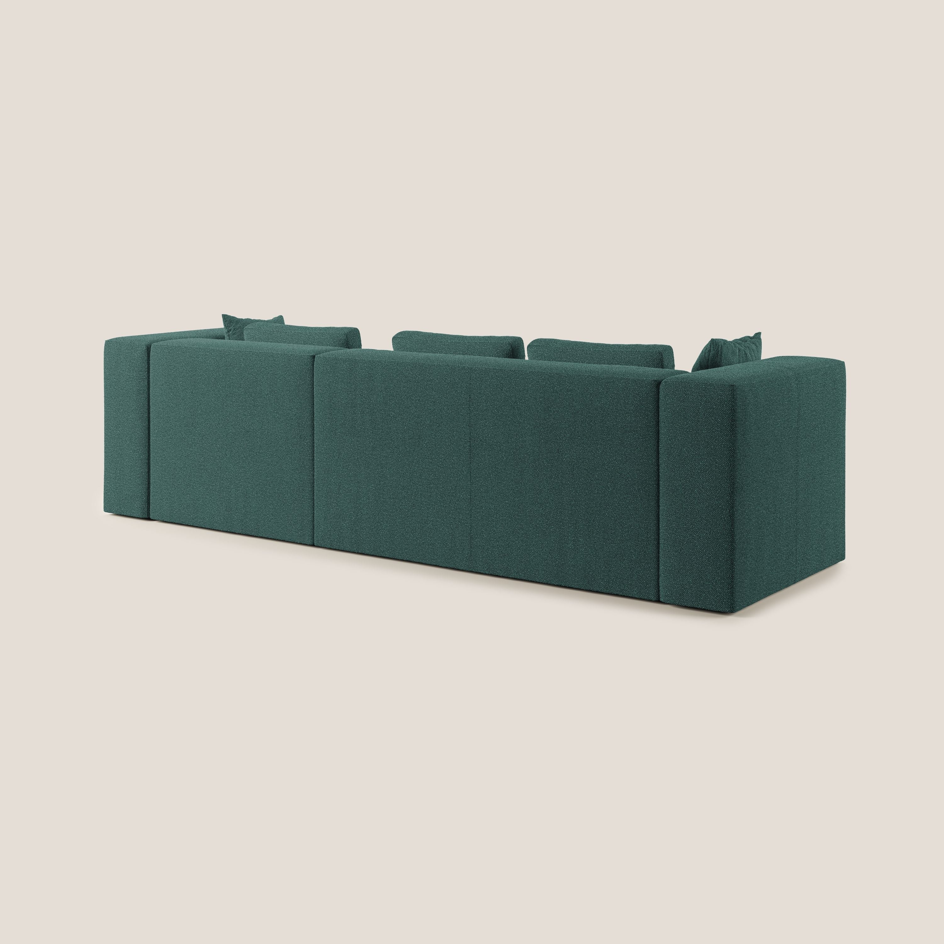 Nettuno canapé d'angle modulable en bouclette douce T07 vert - Image 6