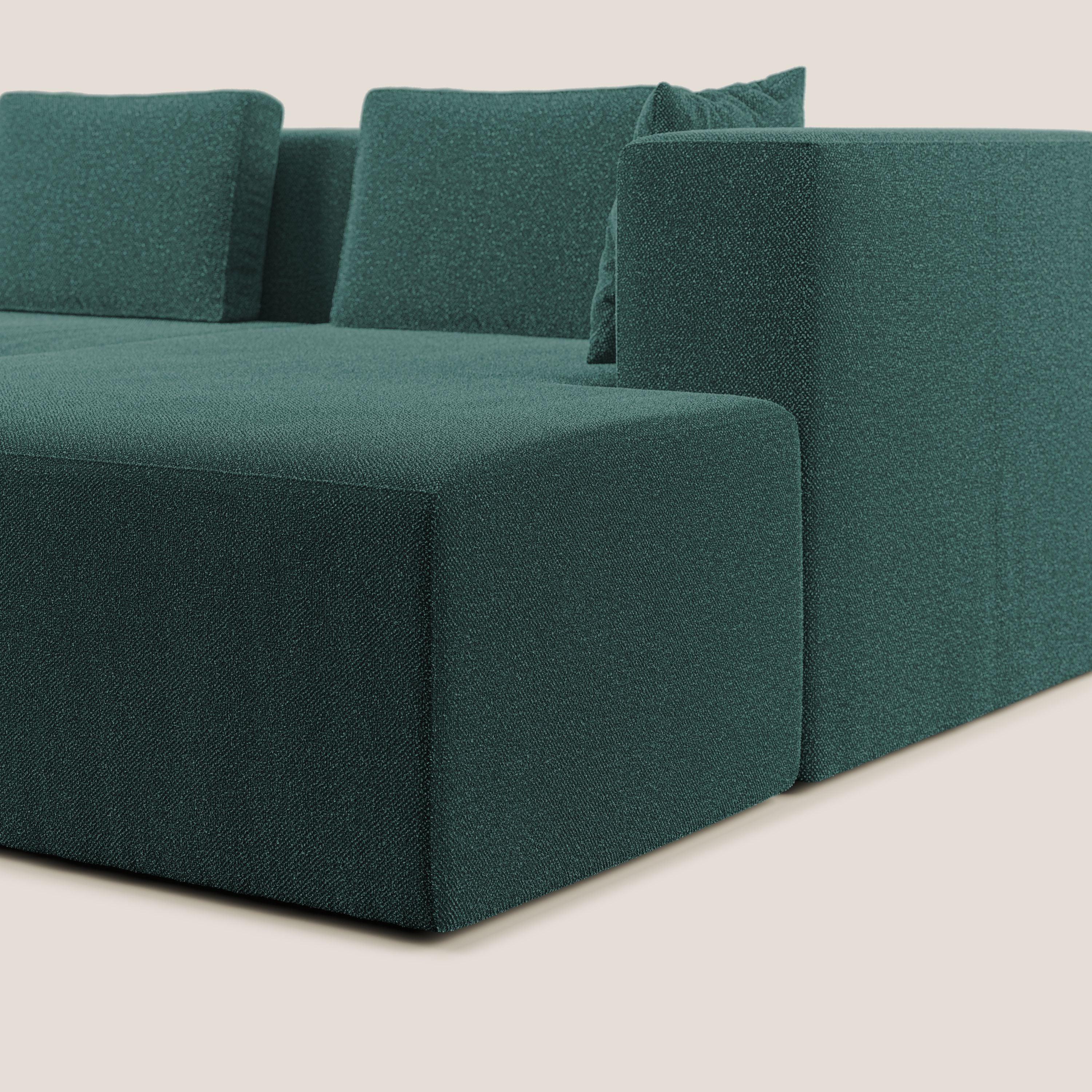 Nettuno canapé d'angle modulable en bouclette douce T07 vert - Image 9