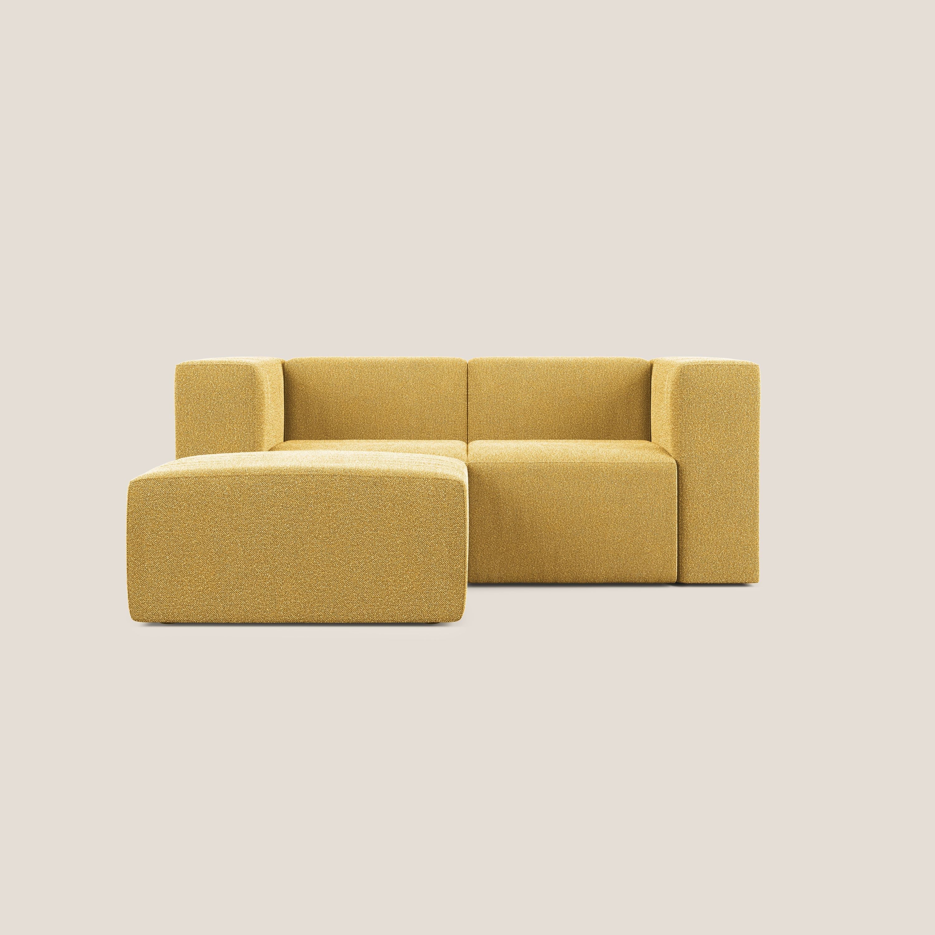 Nettuno canapé d'angle reversible modulable en bouclette douce T07 jaune
