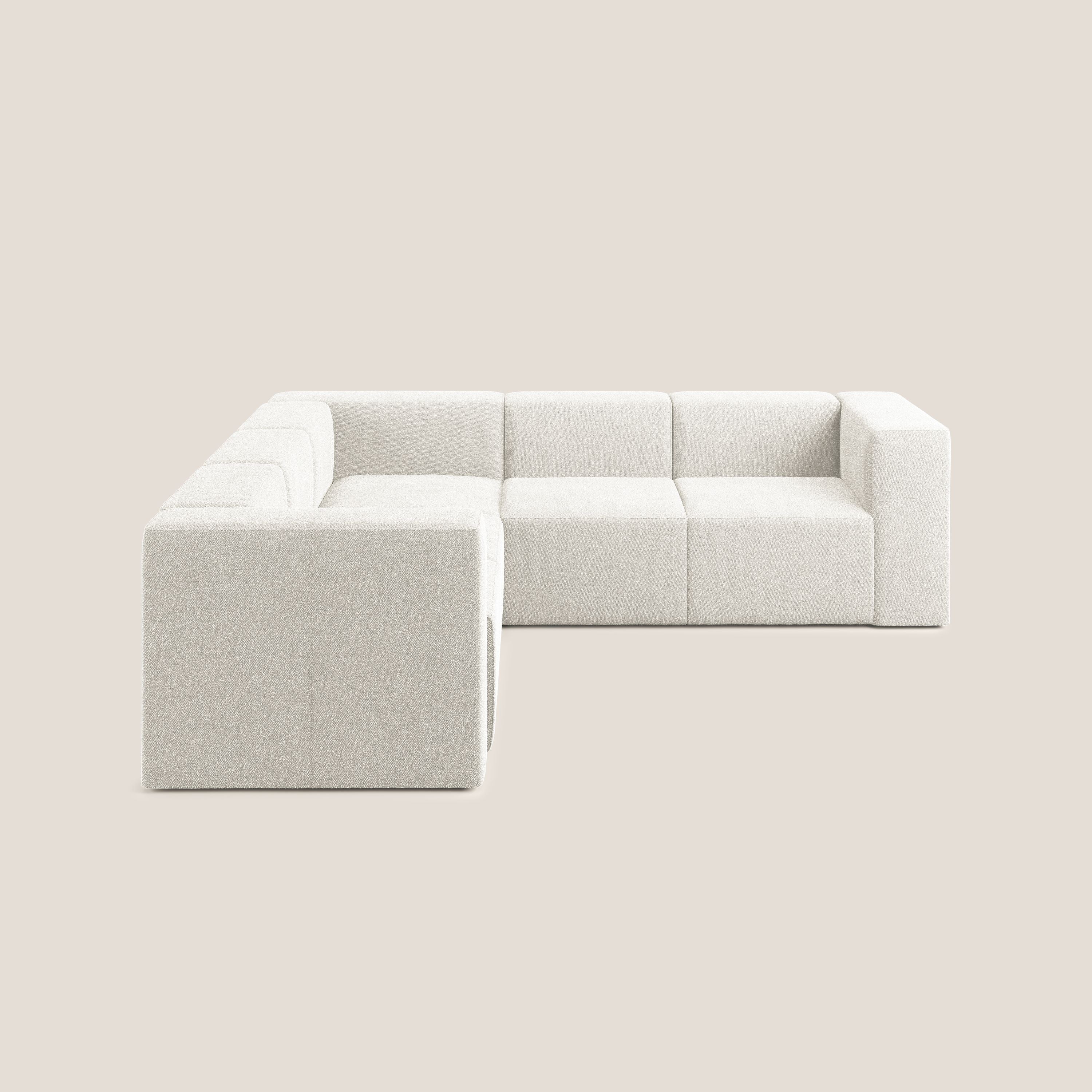 Nettuno canapé d'angle reversible modulable en bouclette douce T07 blanc