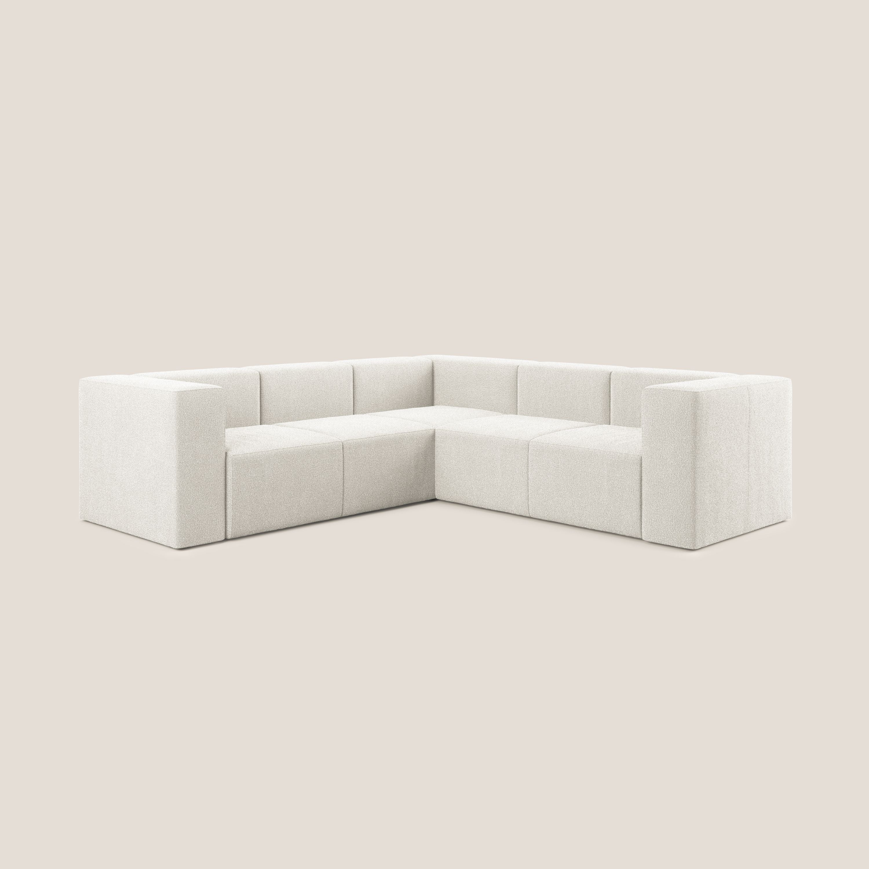 Nettuno canapé d'angle reversible modulable en bouclette douce T07 blanc - Image 2