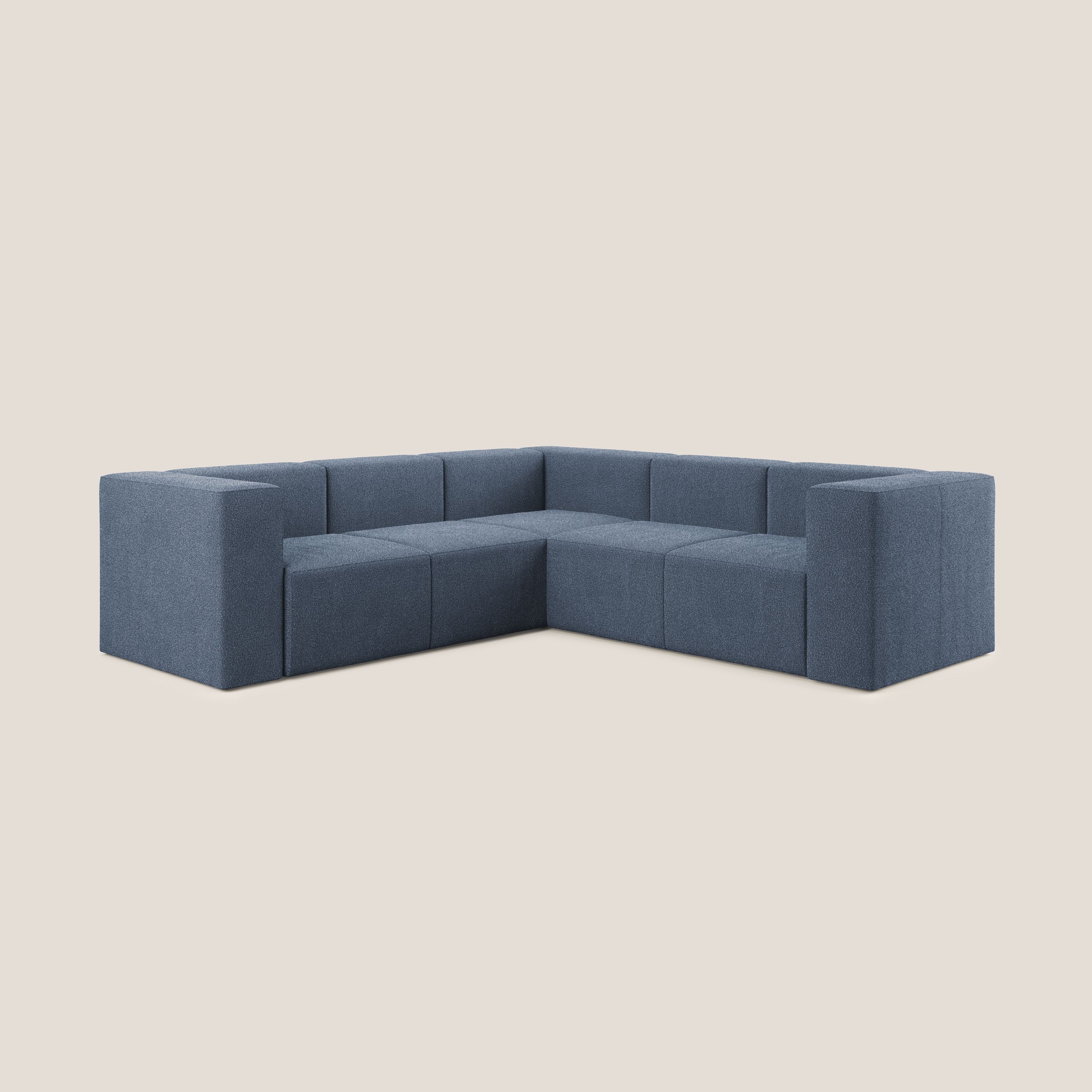 Nettuno canapé d'angle reversible modulable en bouclette douce T07 bleu - Image 2