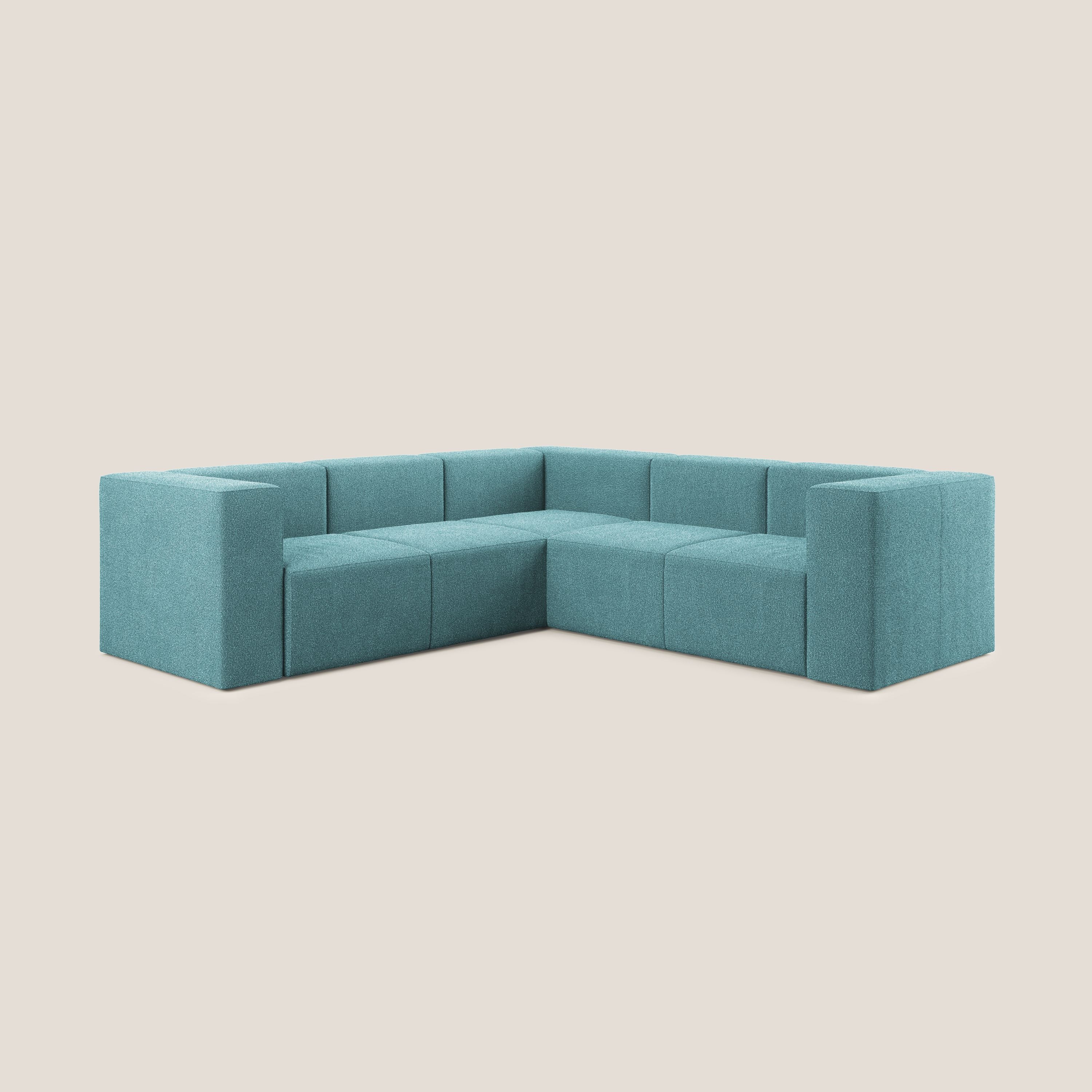 Nettuno canapé d'angle reversible modulable en bouclette douce T07 bleu clair - Image 2