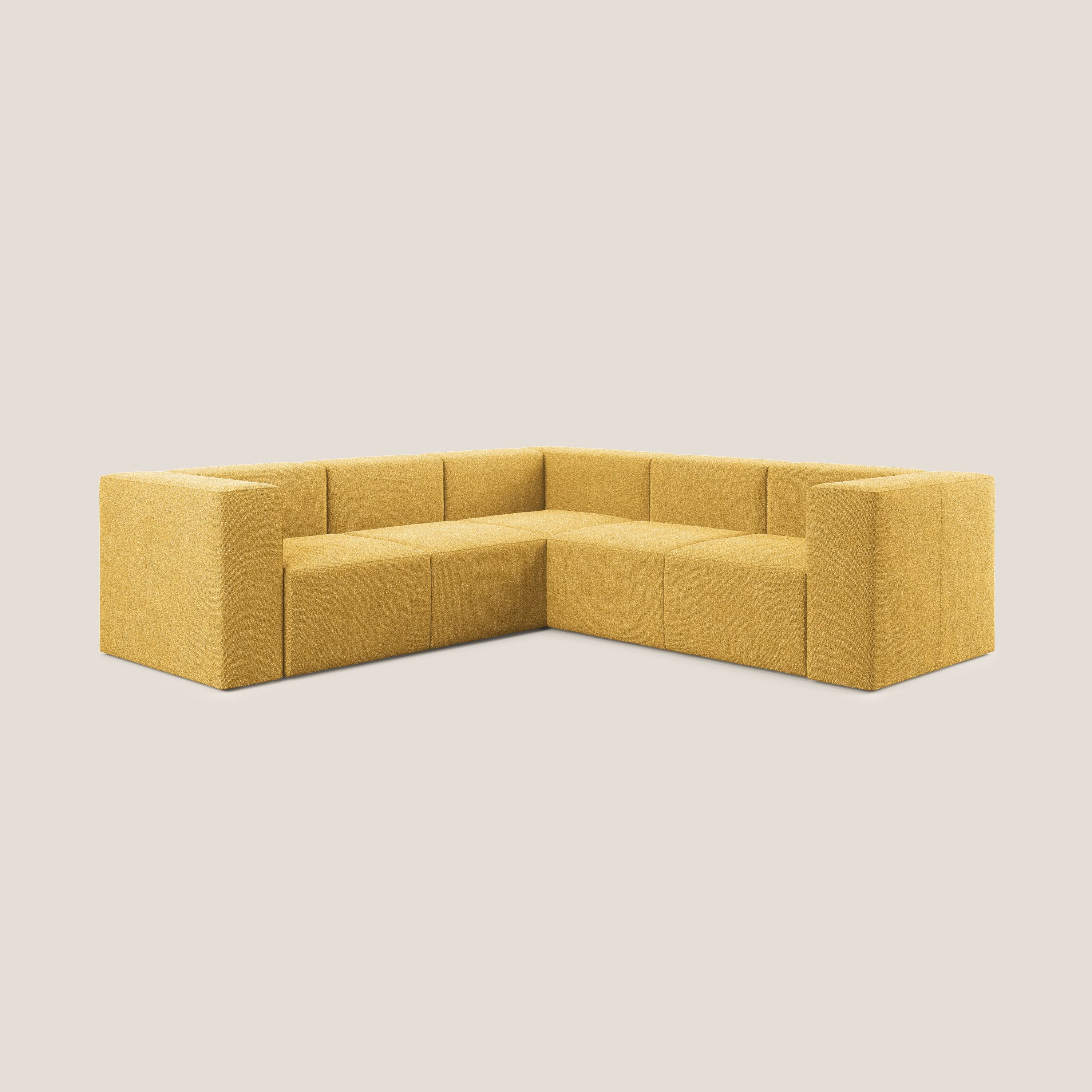 Nettuno canapé d'angle reversible modulable en bouclette douce T07 jaune - Image 2