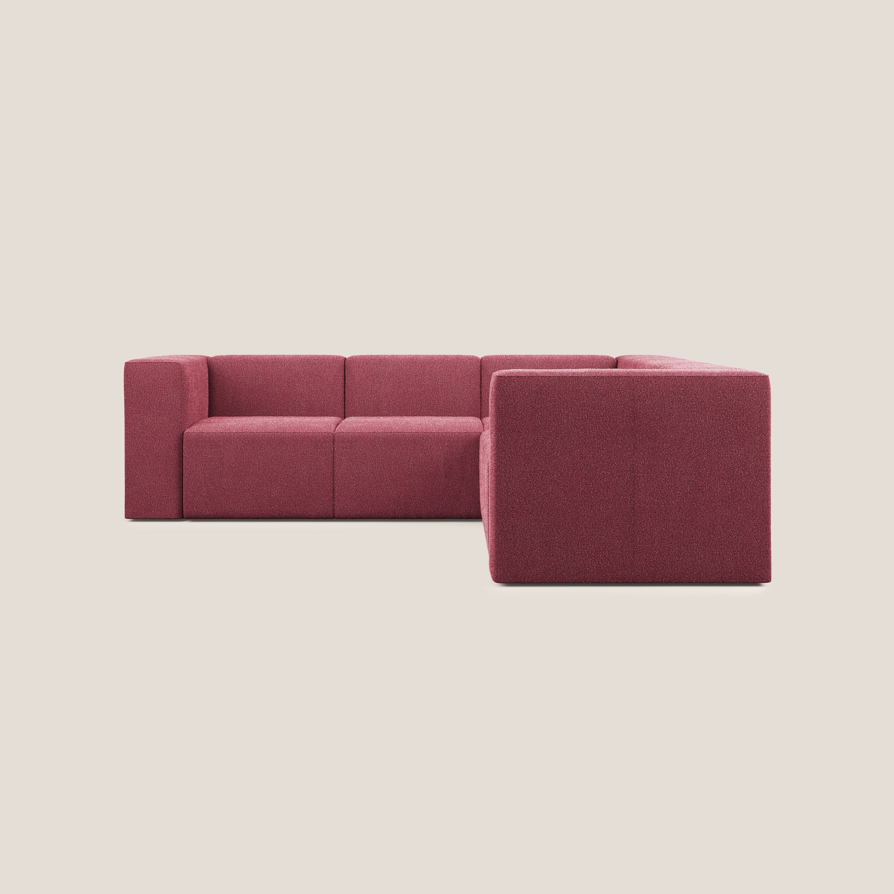 Nettuno canapé d'angle reversible modulable en bouclette douce T07 rouge - Image 3