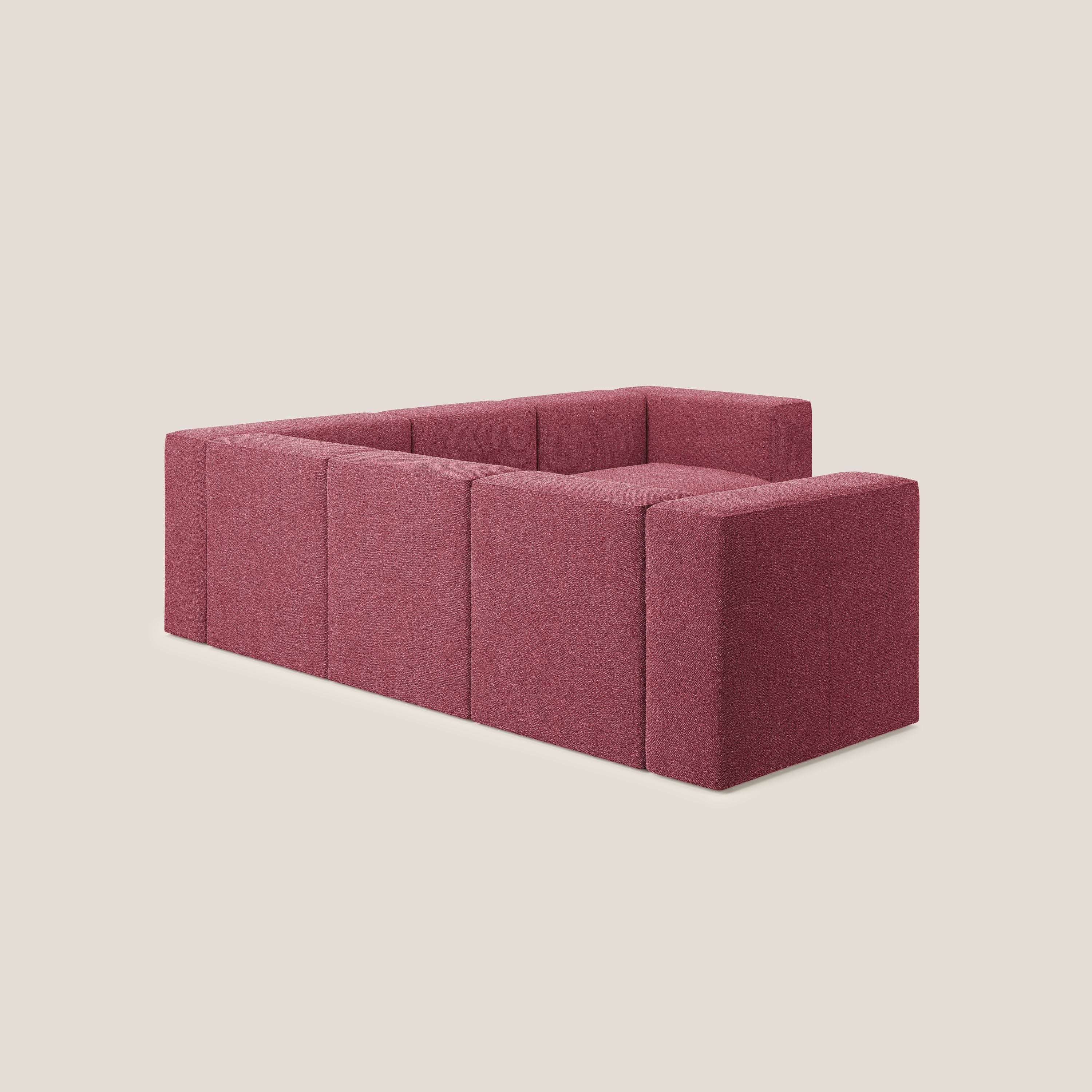 Nettuno canapé d'angle reversible modulable en bouclette douce T07 rouge - Image 4