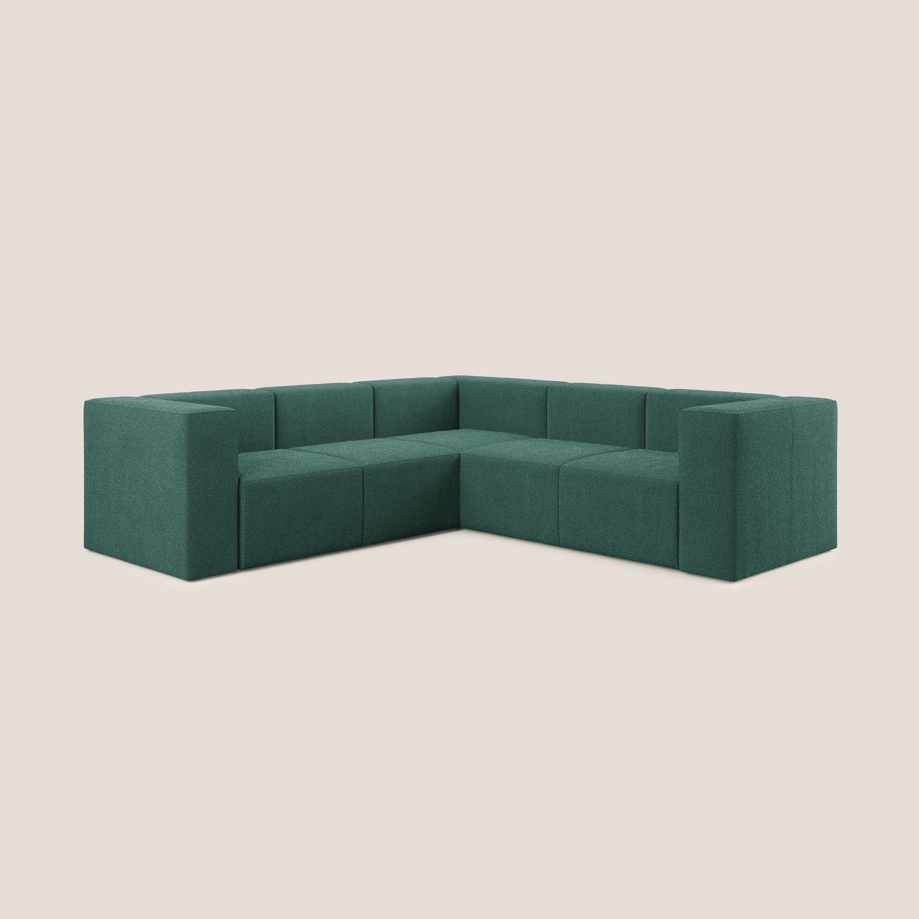 Nettuno canapé d'angle reversible modulable en bouclette douce T07 vert - Image 2