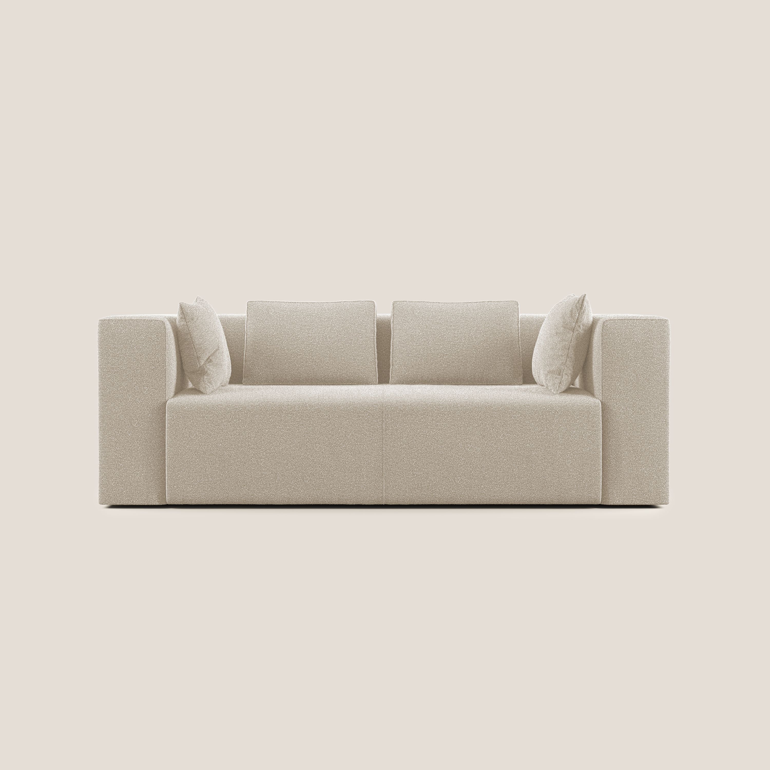 Nettuno canapé moderne modulable en bouclette douce T07 blanc