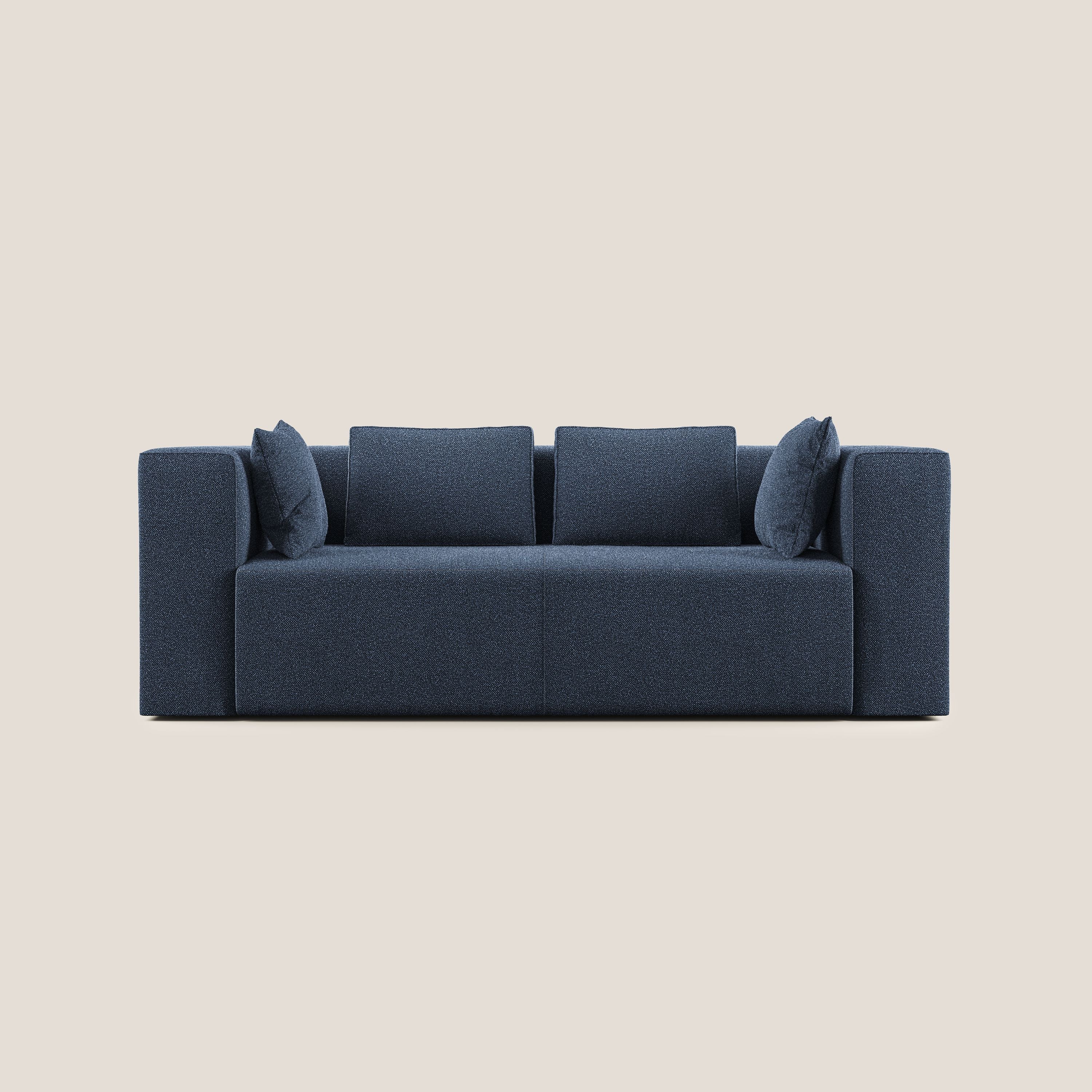 Nettuno canapé moderne modulable en bouclette douce T07 bleu
