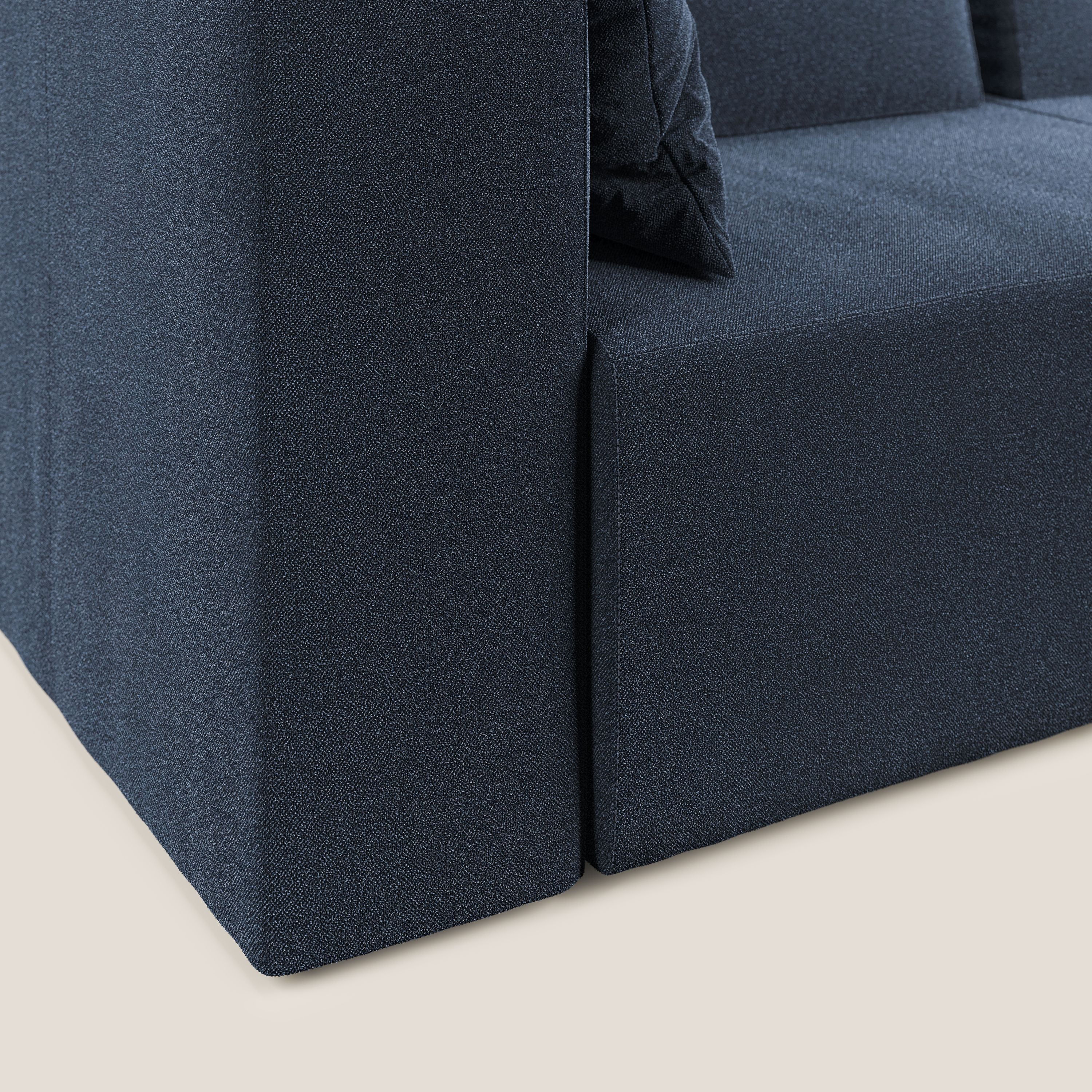Nettuno canapé moderne modulable en bouclette douce T07 bleu - Image 5
